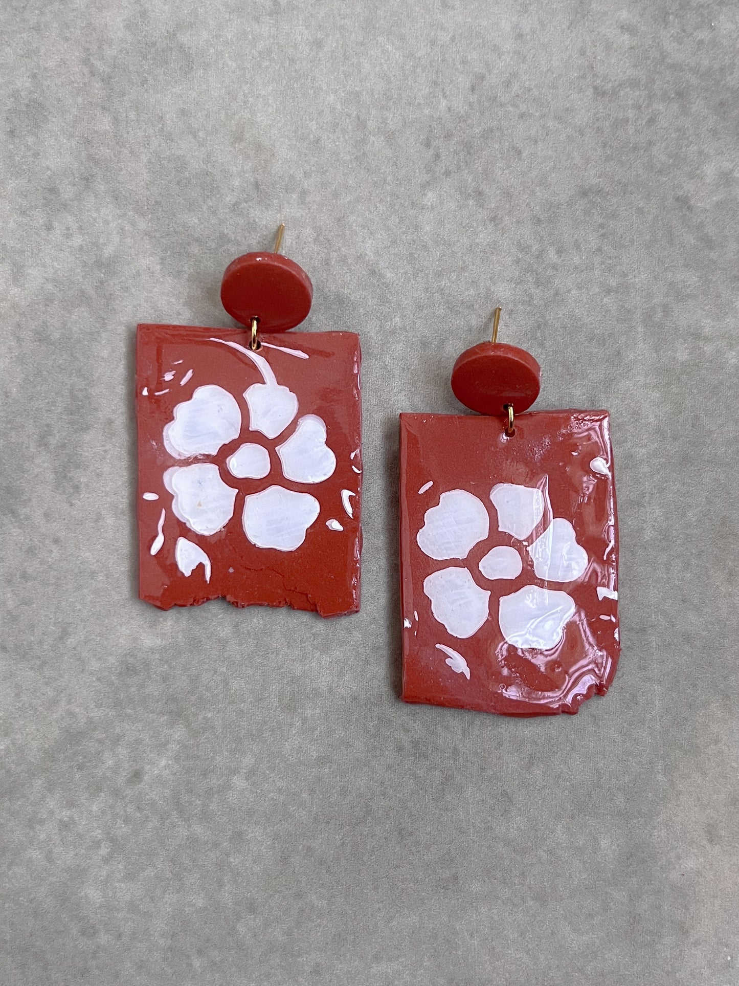 One of a Kind Flower Dangle - Terra Cotta