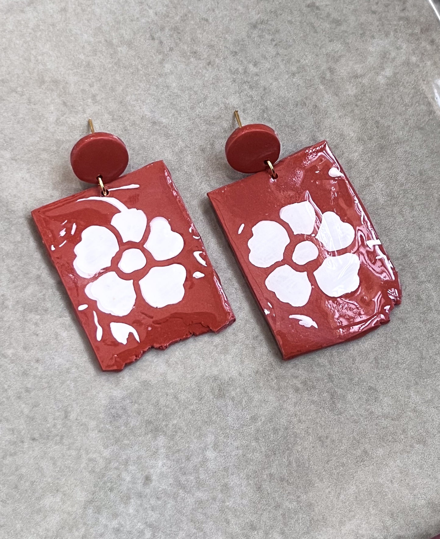 One of a Kind Flower Dangle - Terra Cotta