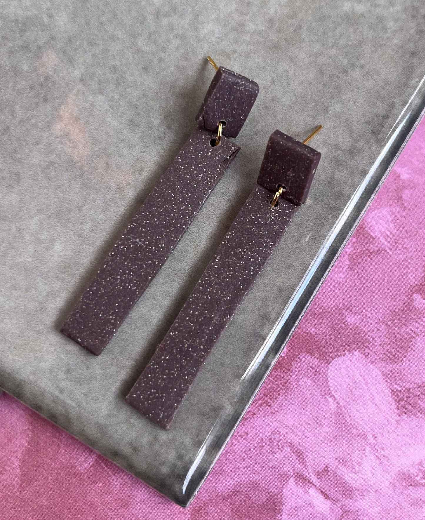 Muted Sparkly Brown Dangles