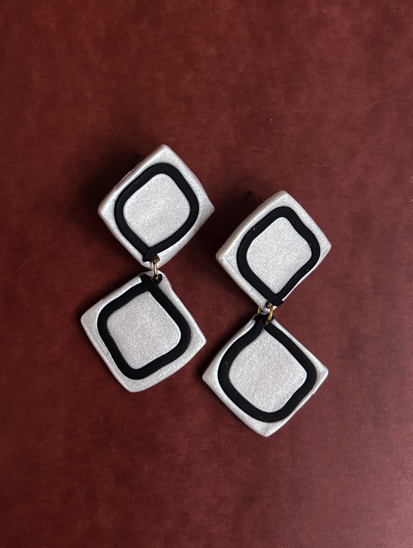 B&W Two-Toned Diamond Dangled