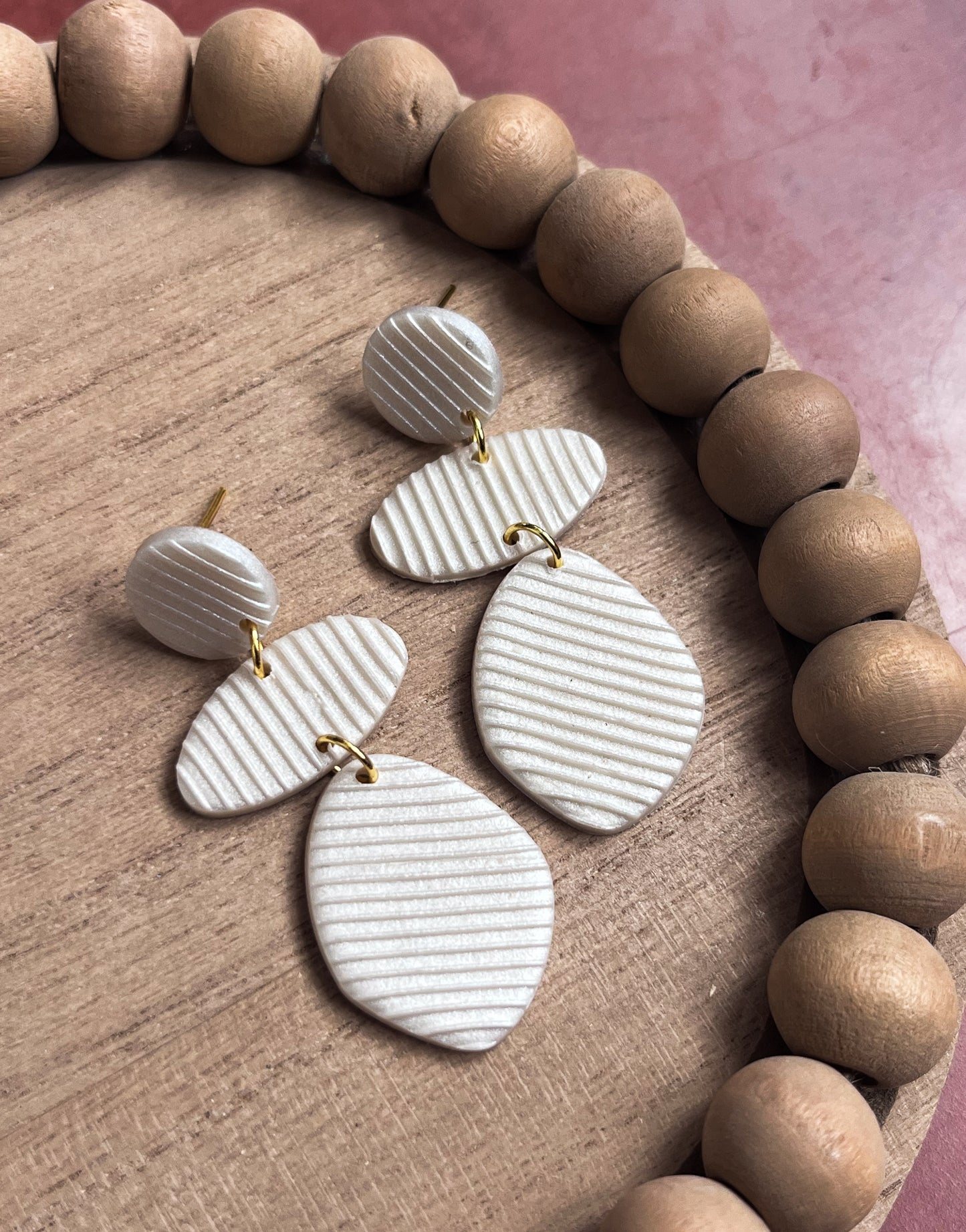 Textured Classic Dangles in Pearl