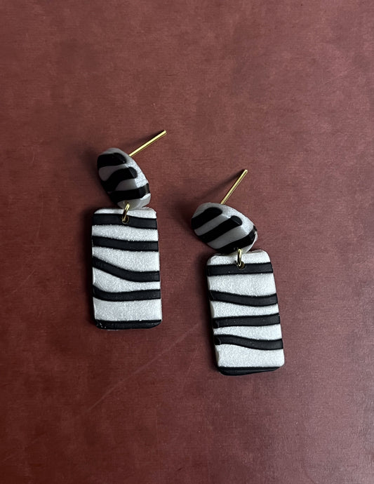 B&W Striped Mini Dangles
