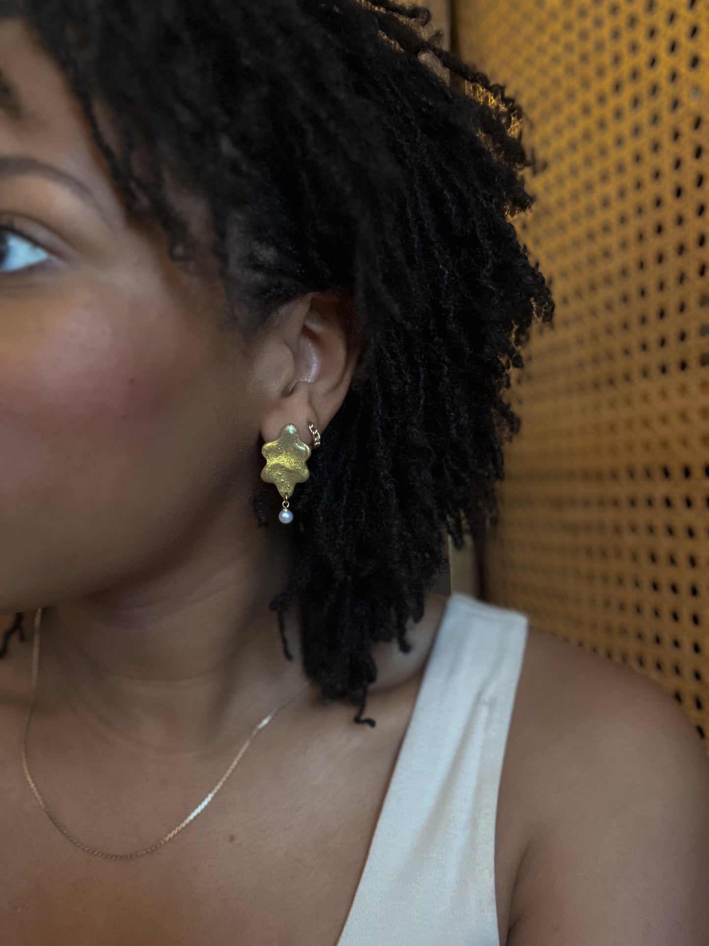 Organic Pearl Drop Dangles - Gold Filled, Nickel Free