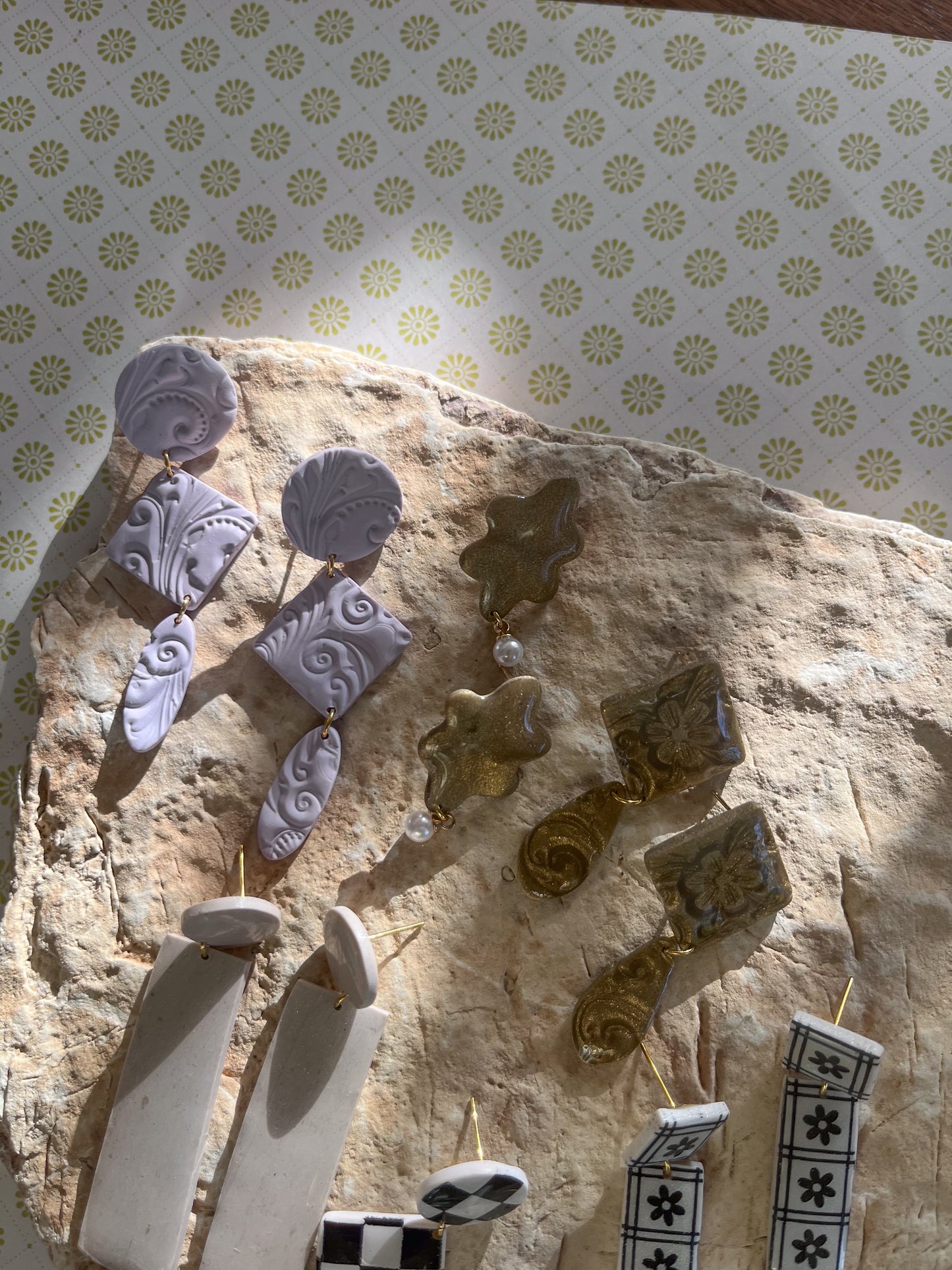 Lavender Antique Print Dangles