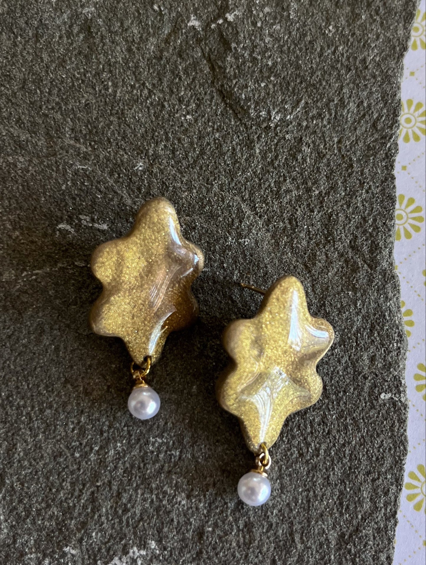 Organic Pearl Drop Dangles - Gold Filled, Nickel Free