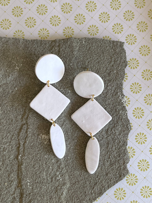 Pure White Tier Dangles