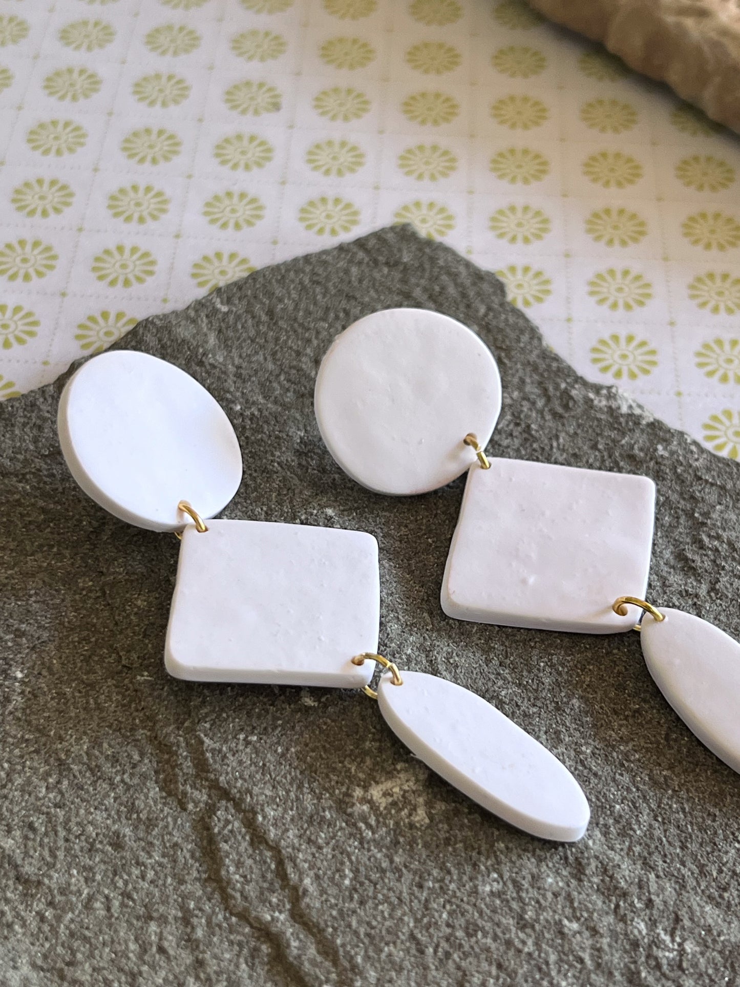 Pure White Tier Dangles