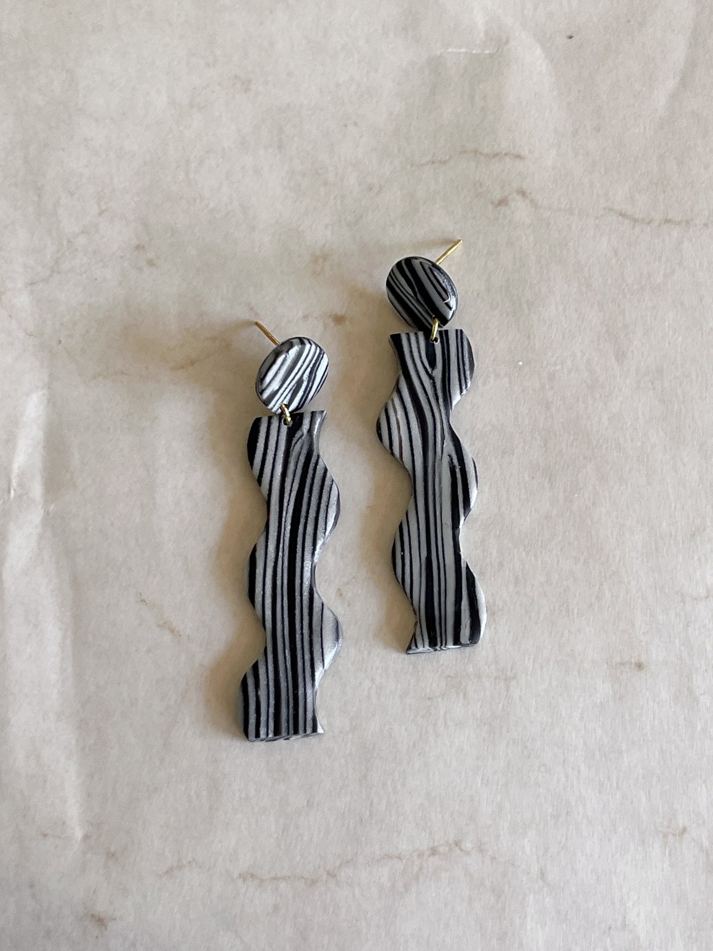 Wavy Striped Dangles