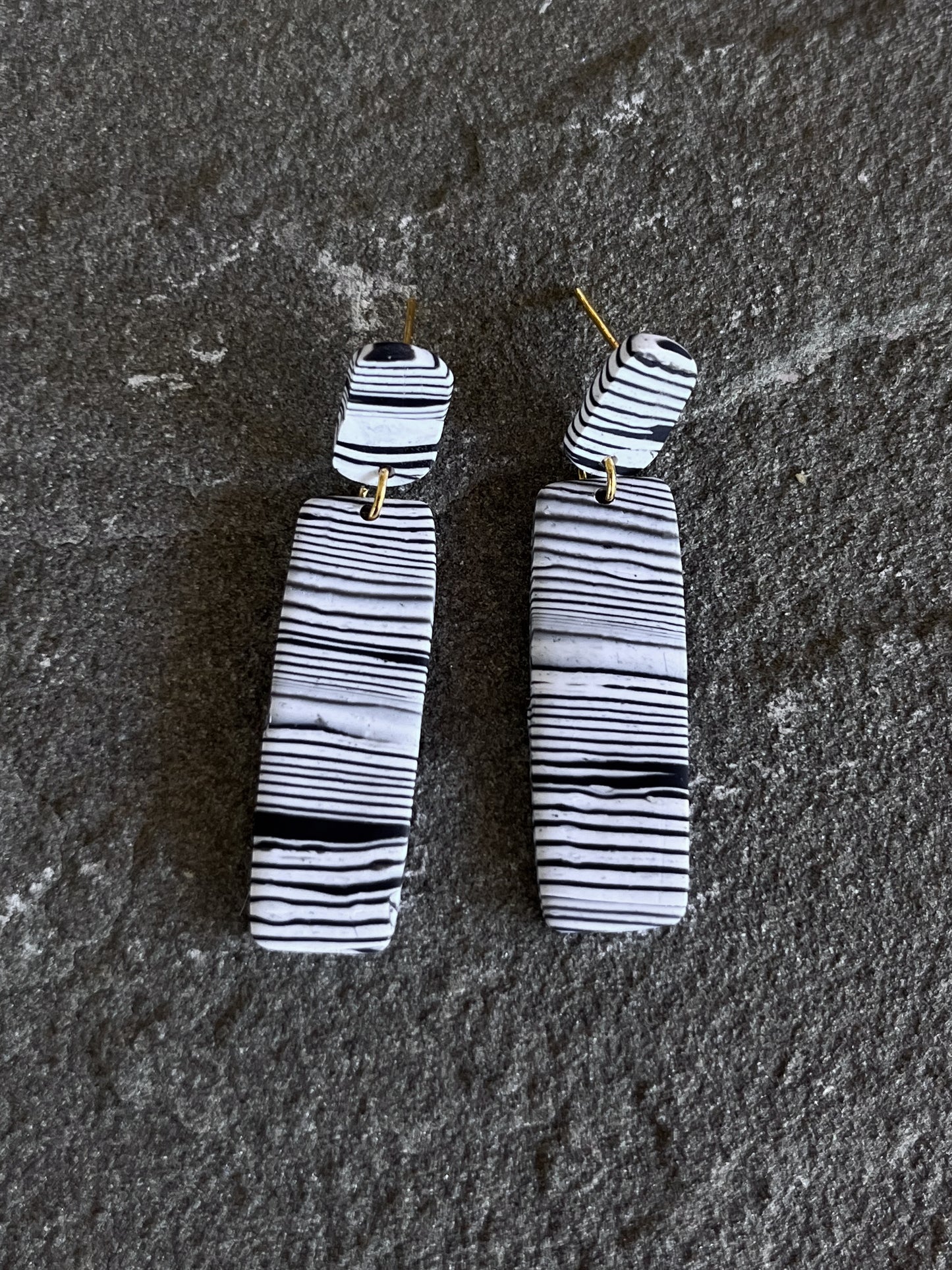 B&W Organic Striped Dangles