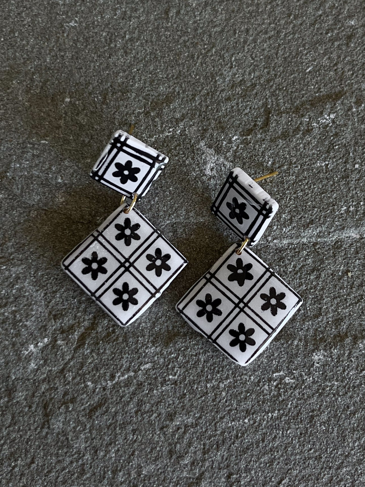 Mini Flower Print Dangles