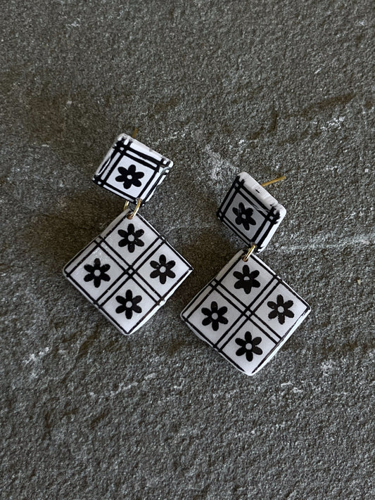 Mini Flower Print Dangles