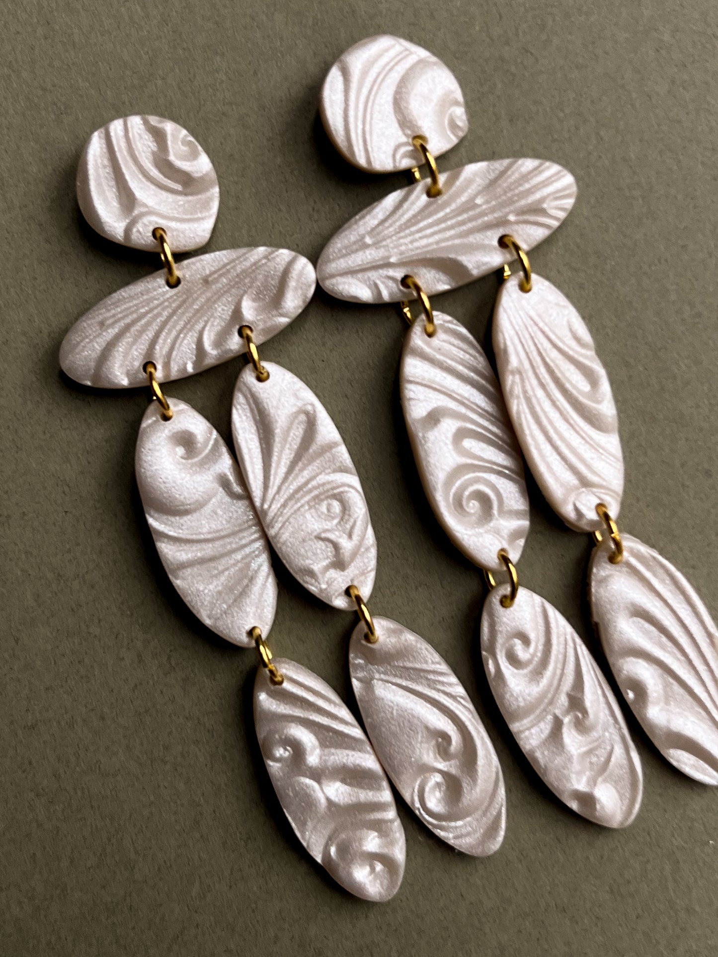 Textured Pearl Christina Dangles