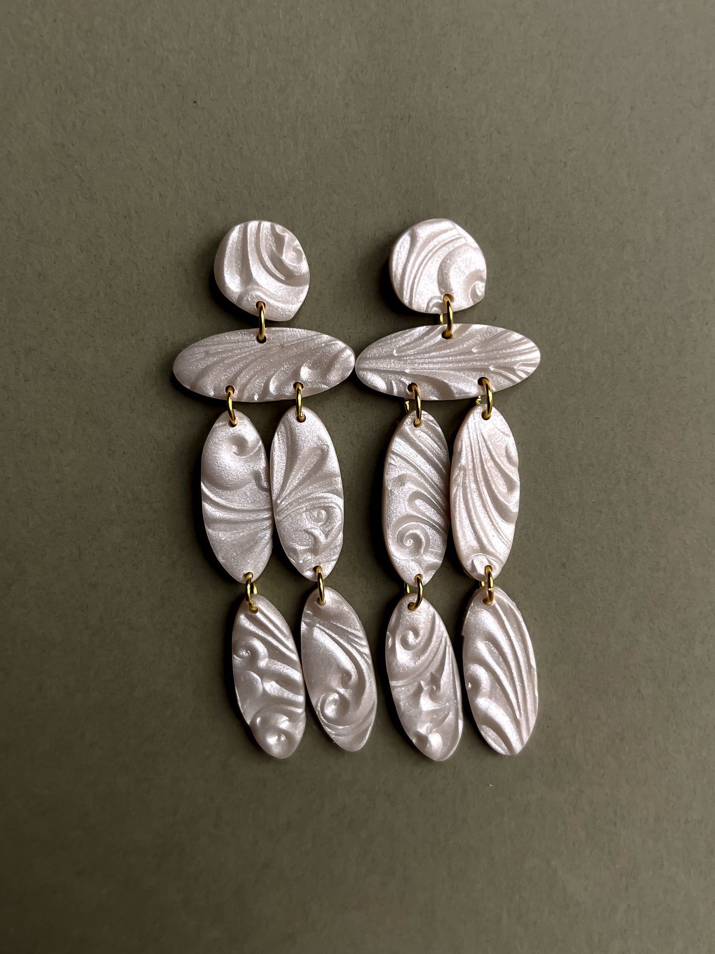 Textured Pearl Christina Dangles