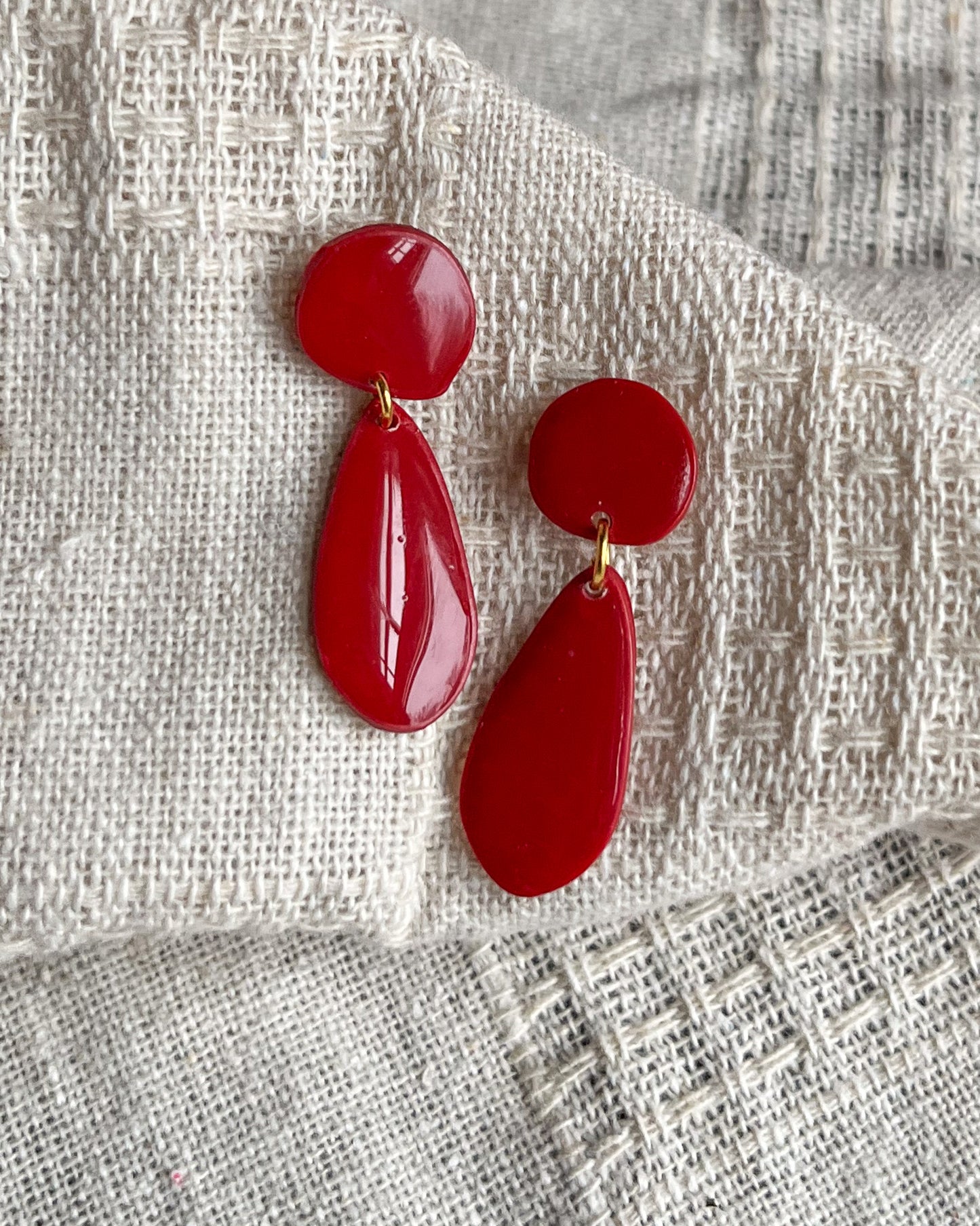Classic Red Teardrop Dangles