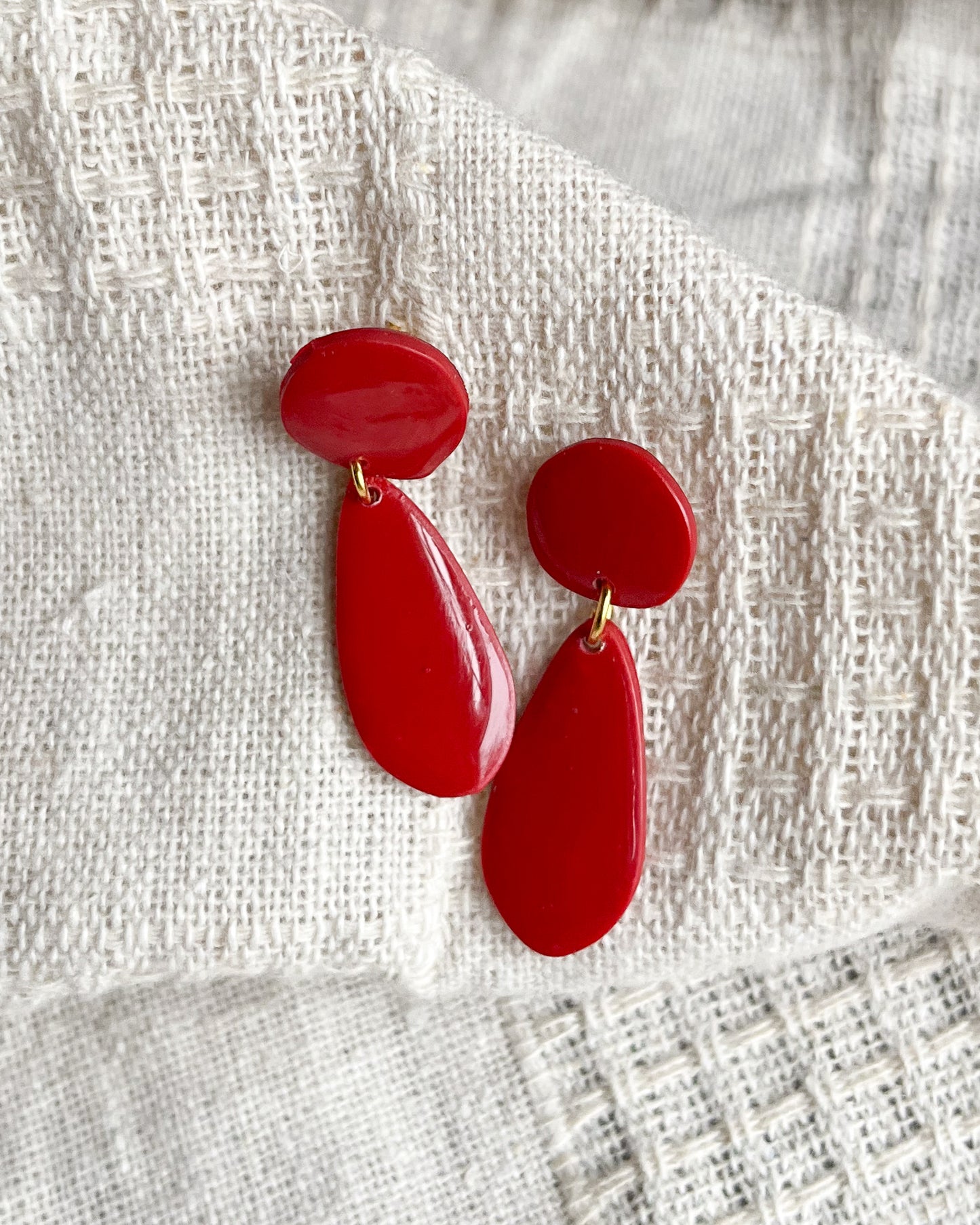 Classic Red Teardrop Dangles