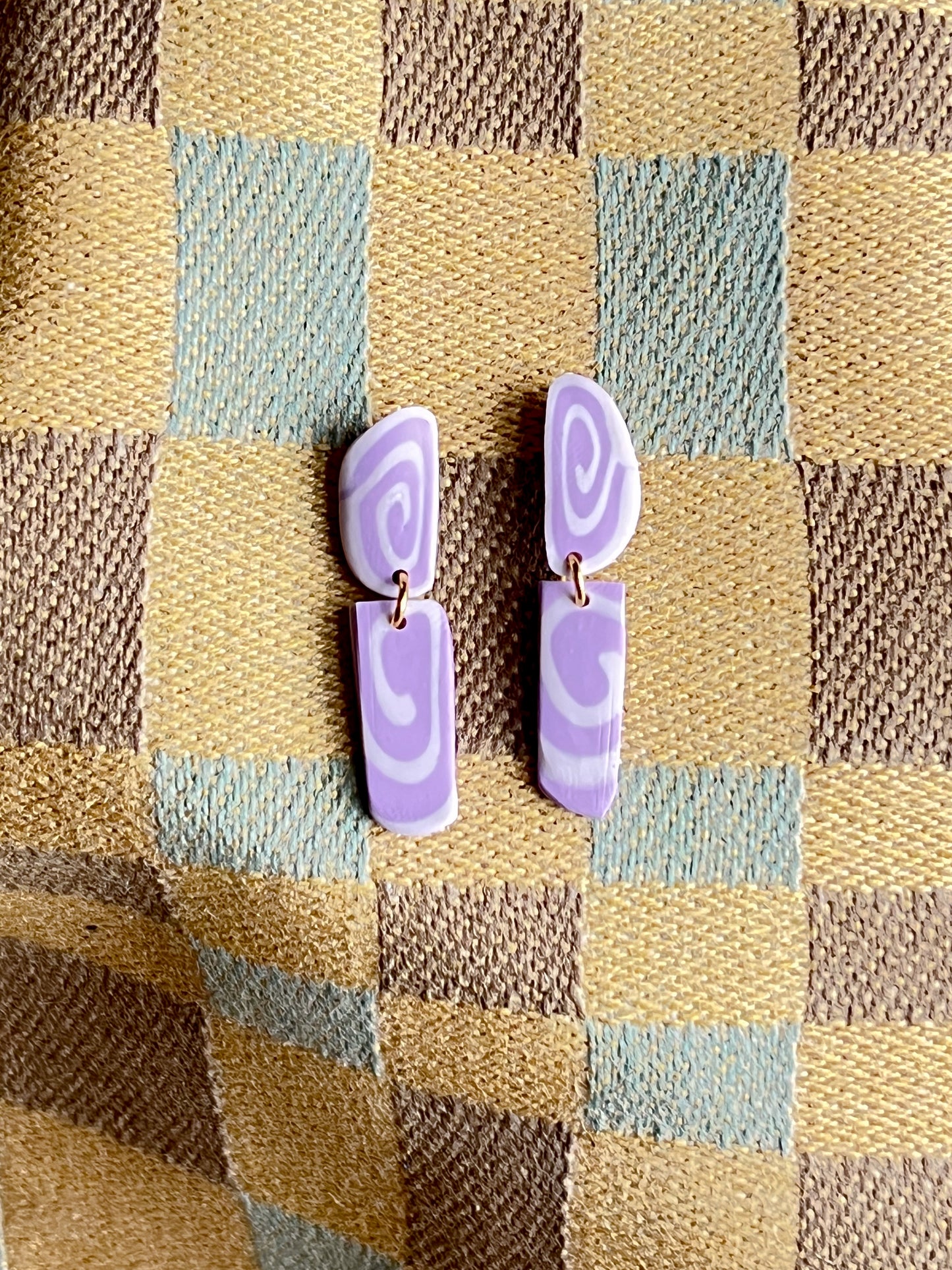 Mini Lavender Spiral Dangles