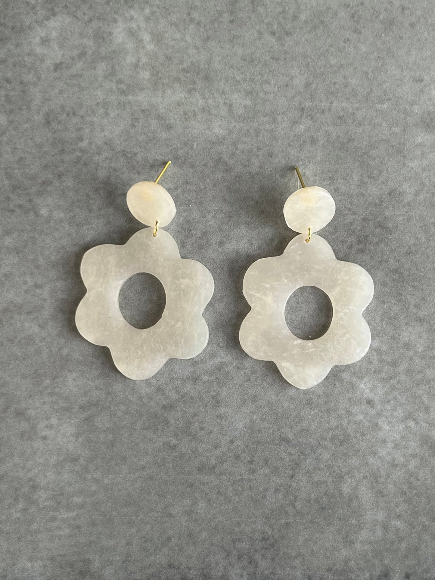 Translucent 90's Flower Dangles