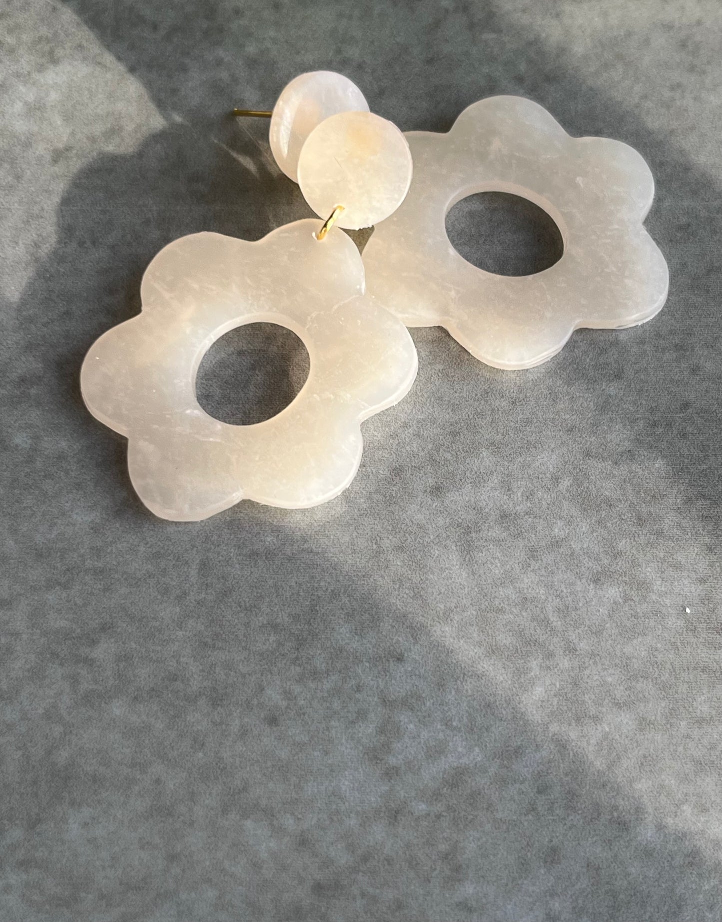 Translucent 90's Flower Dangles
