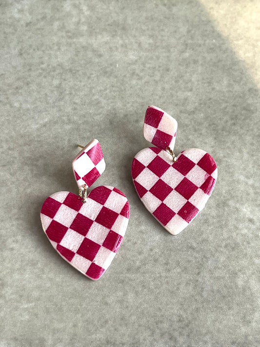Checkered Valentines Hearts