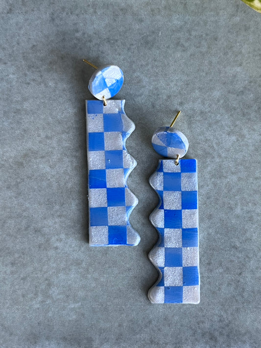 Wavy Checkered Dangles