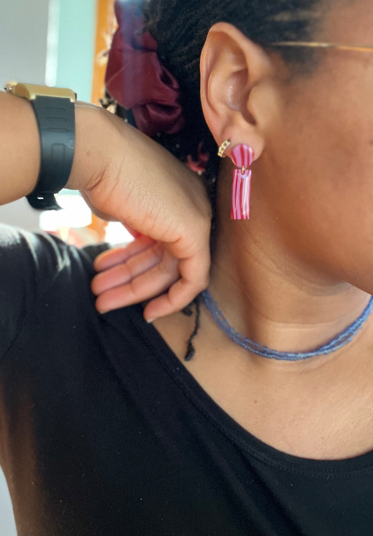 Vintage Pajama Striped Classic Mini Dangles