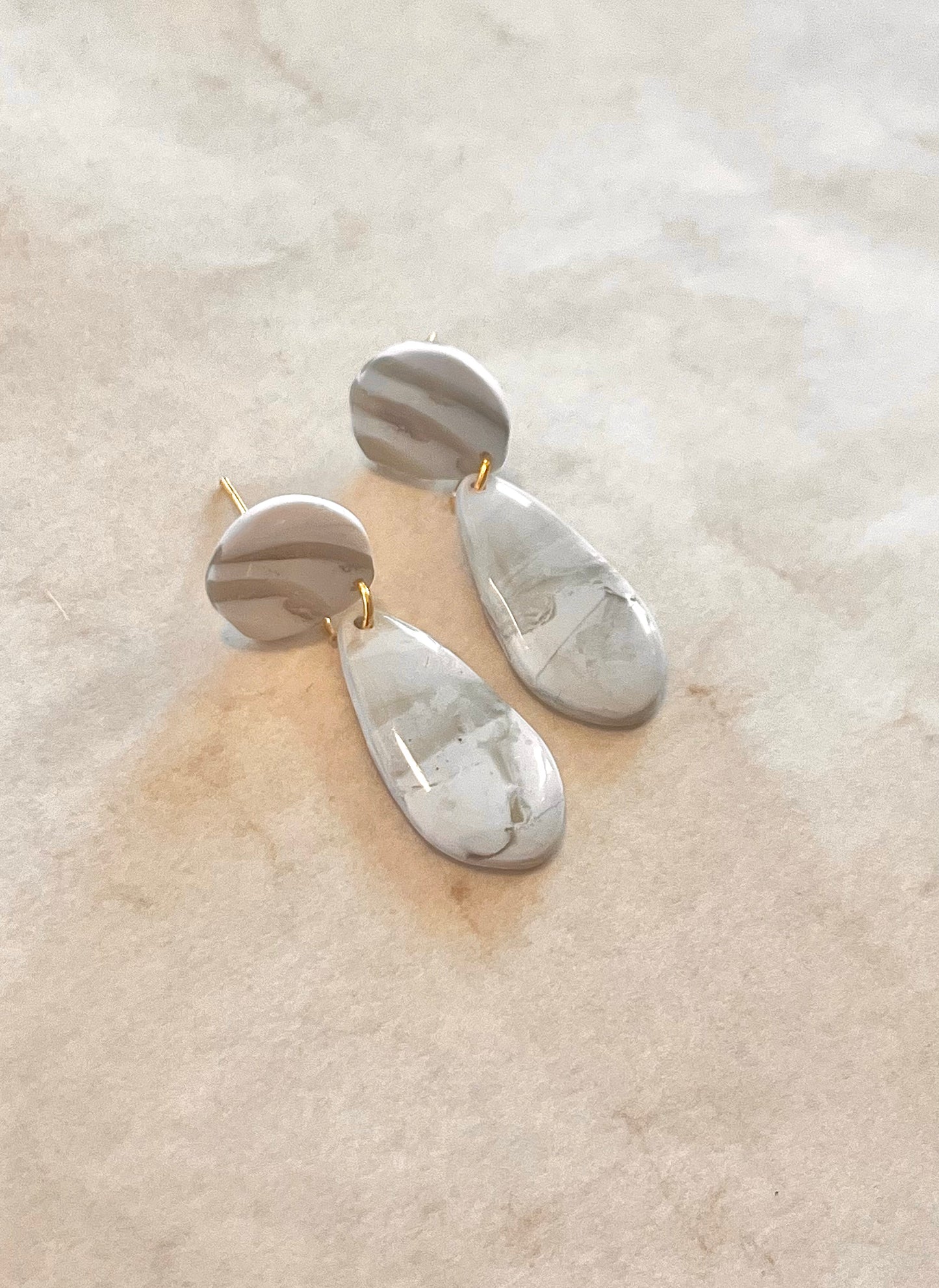 Organic Cream and Striped Teardrops