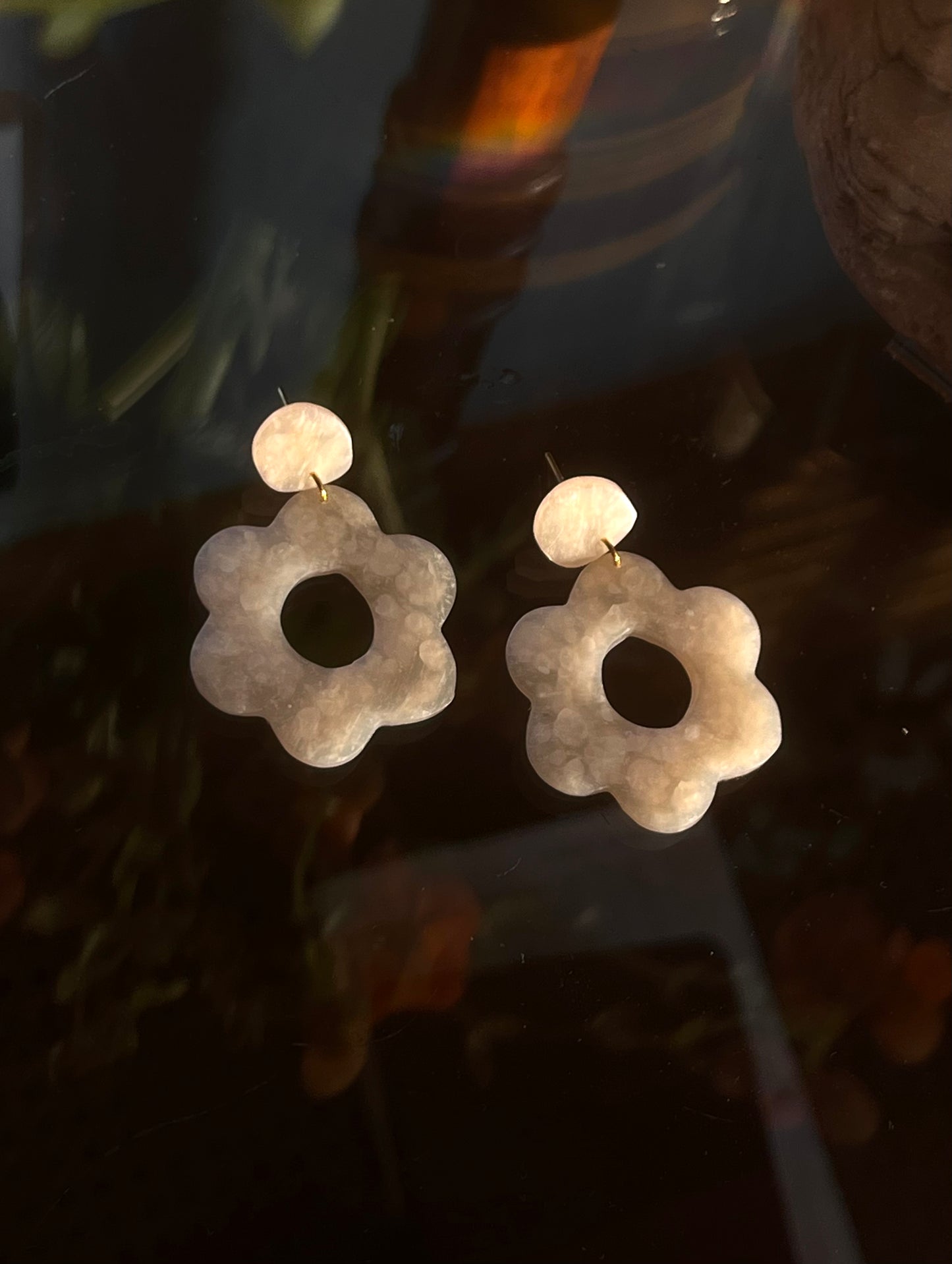 Translucent 90's Flower Dangles