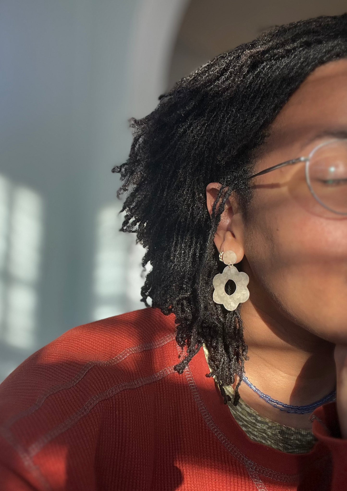 Translucent 90's Flower Dangles