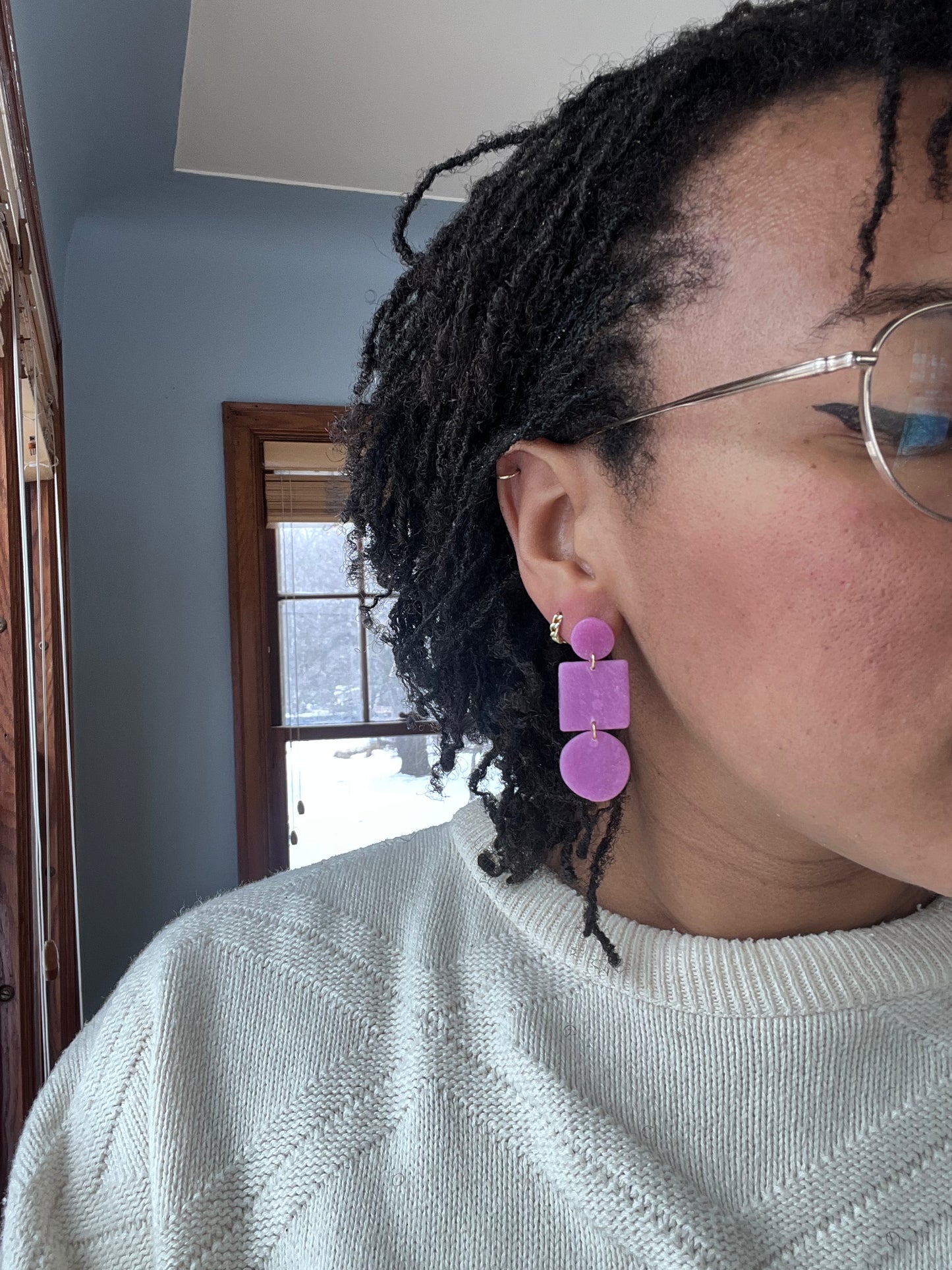 Translucent Magenta Three Tier Dangles
