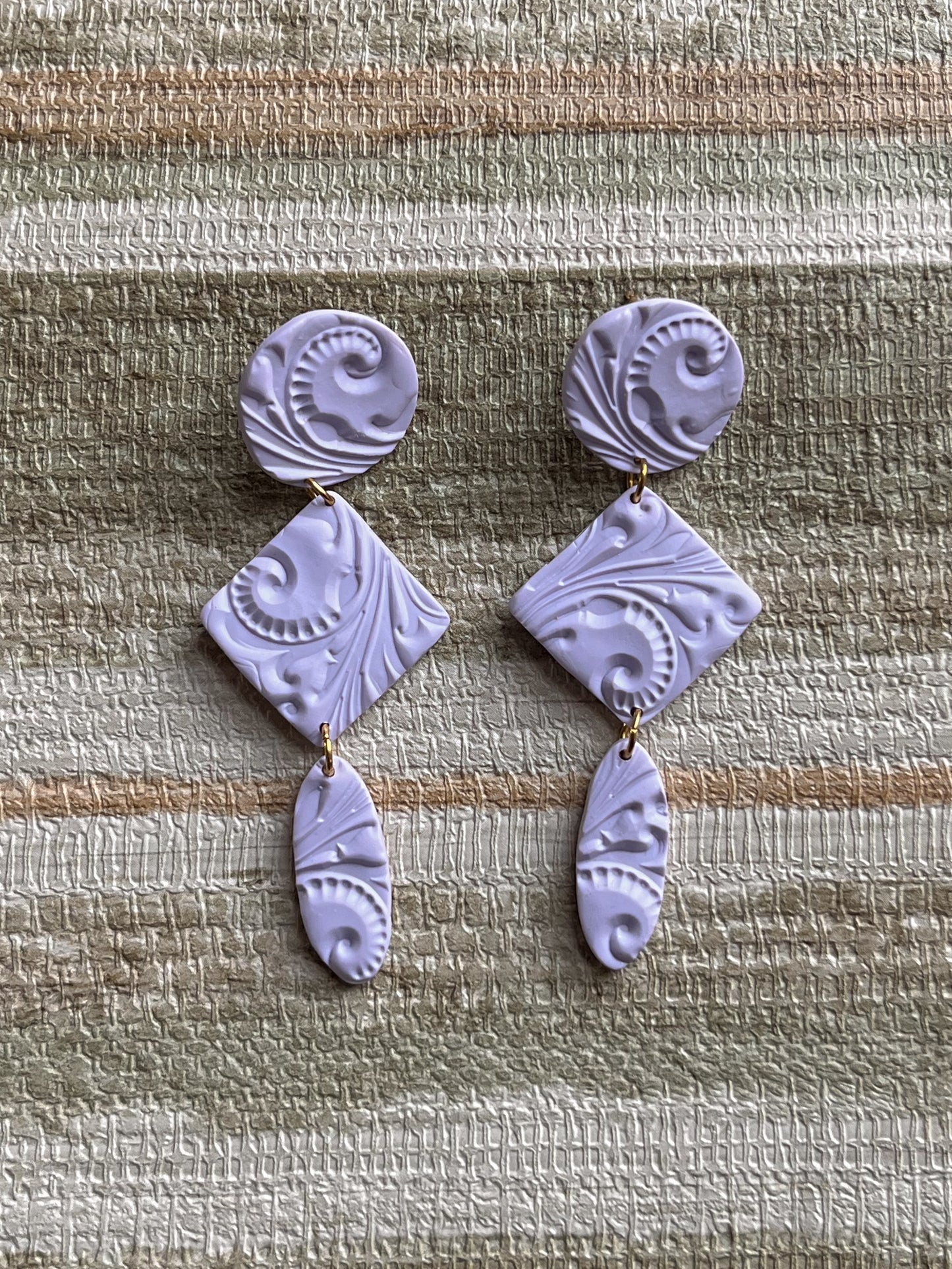 14k Gold Filled Lavender Dangles with Scrolling