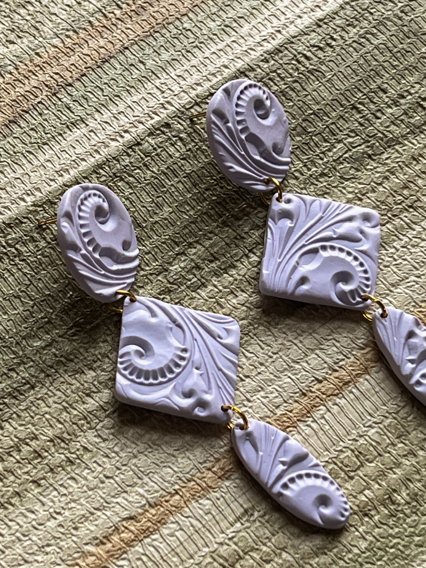 14k Gold Filled Lavender Dangles with Scrolling