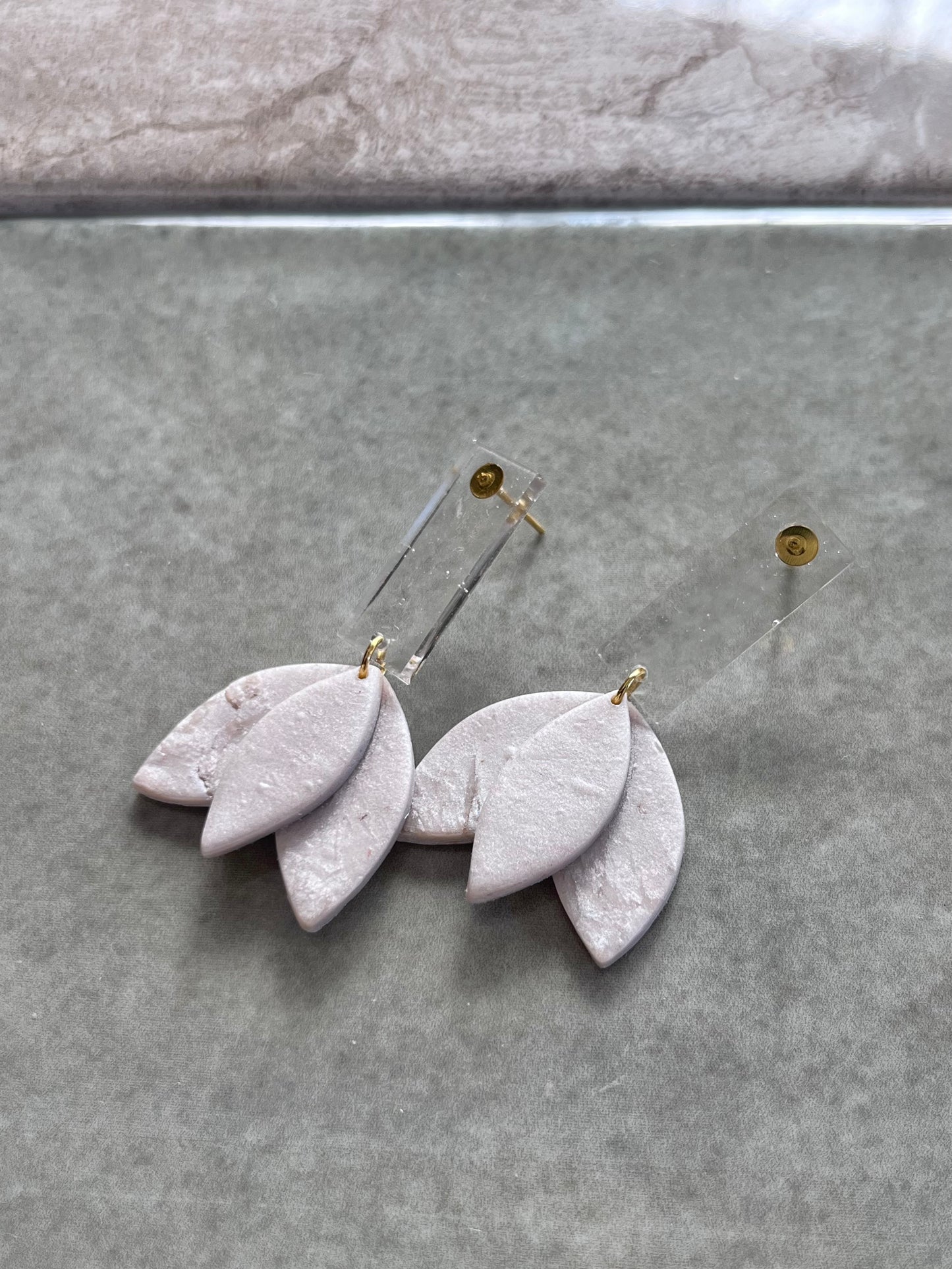 Clearly Tulip Dangles in Cream