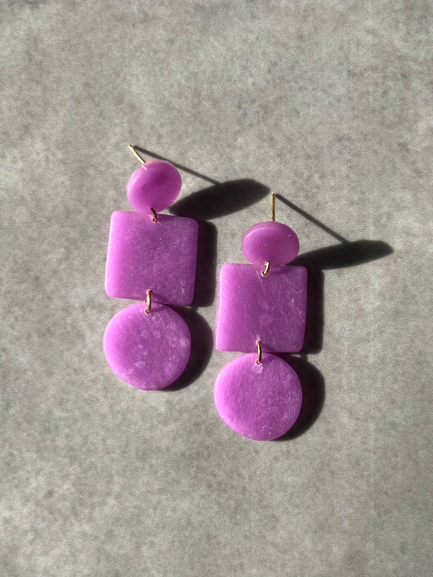 Translucent Magenta Three Tier Dangles