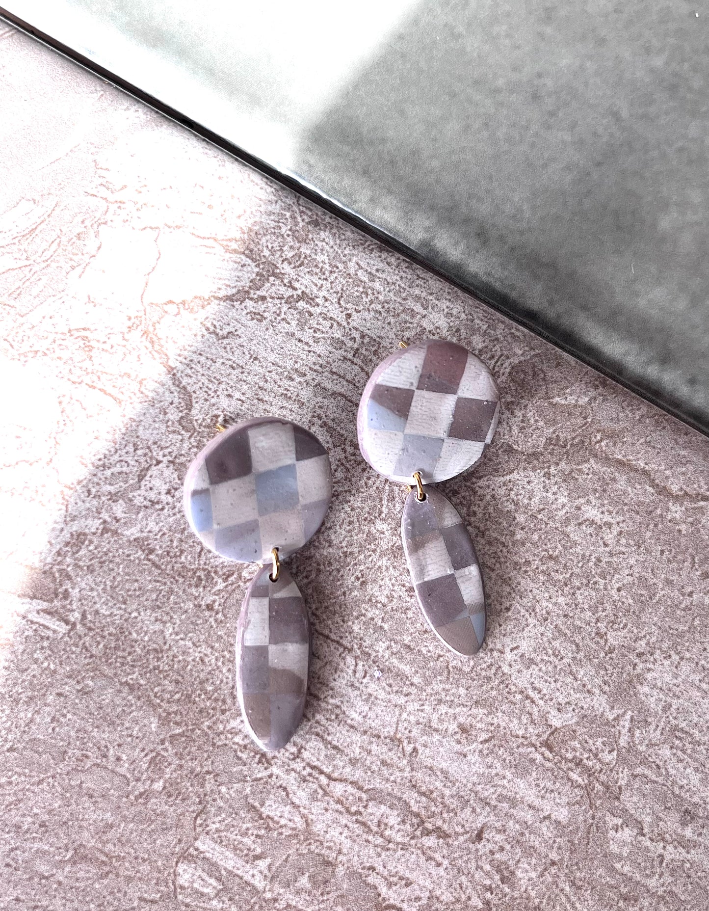 Organic Checkered Mini Dangles - Sale!