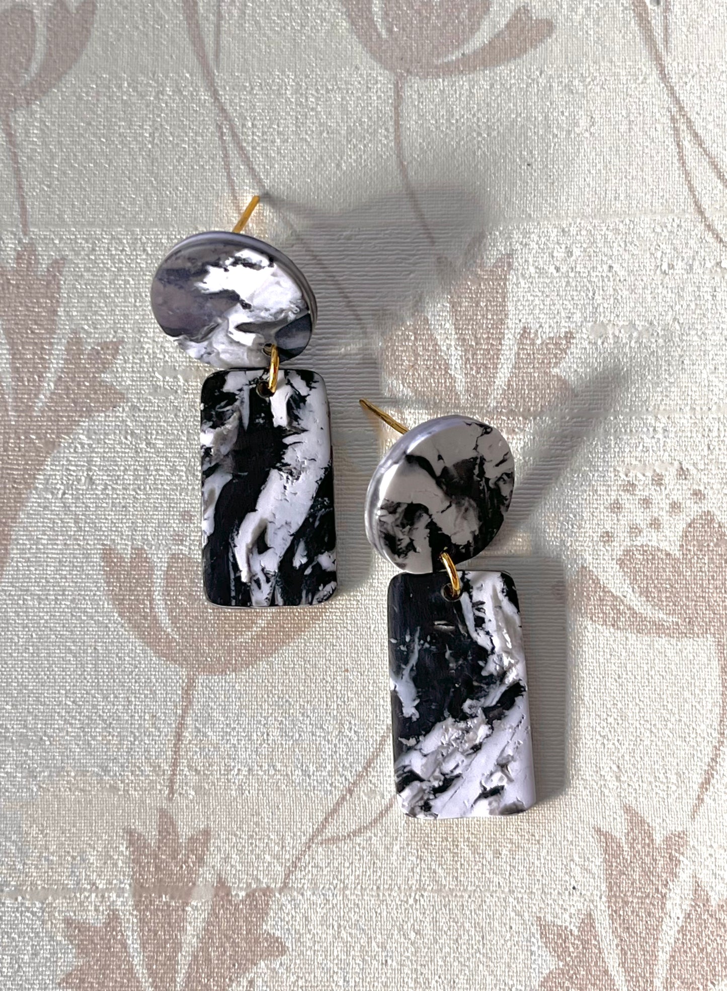 Black Marbled Mini Dangles