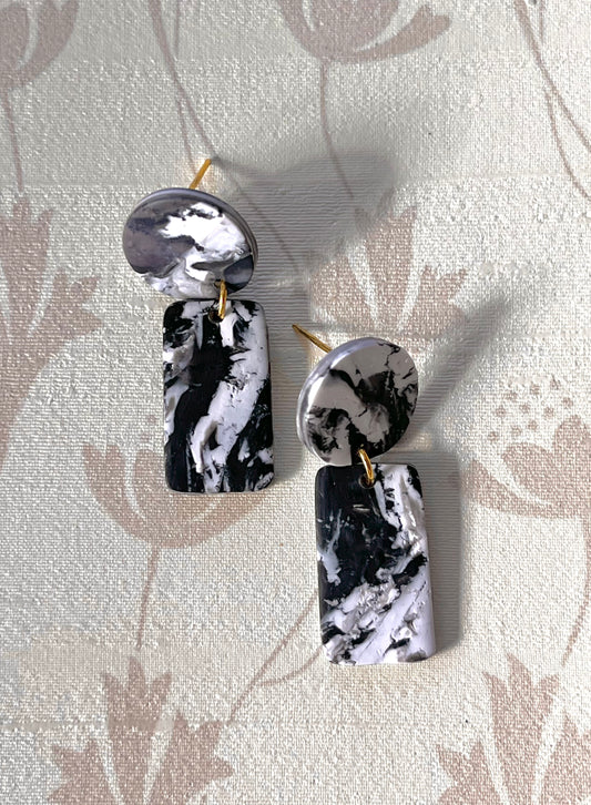 Black Marbled Mini Dangles