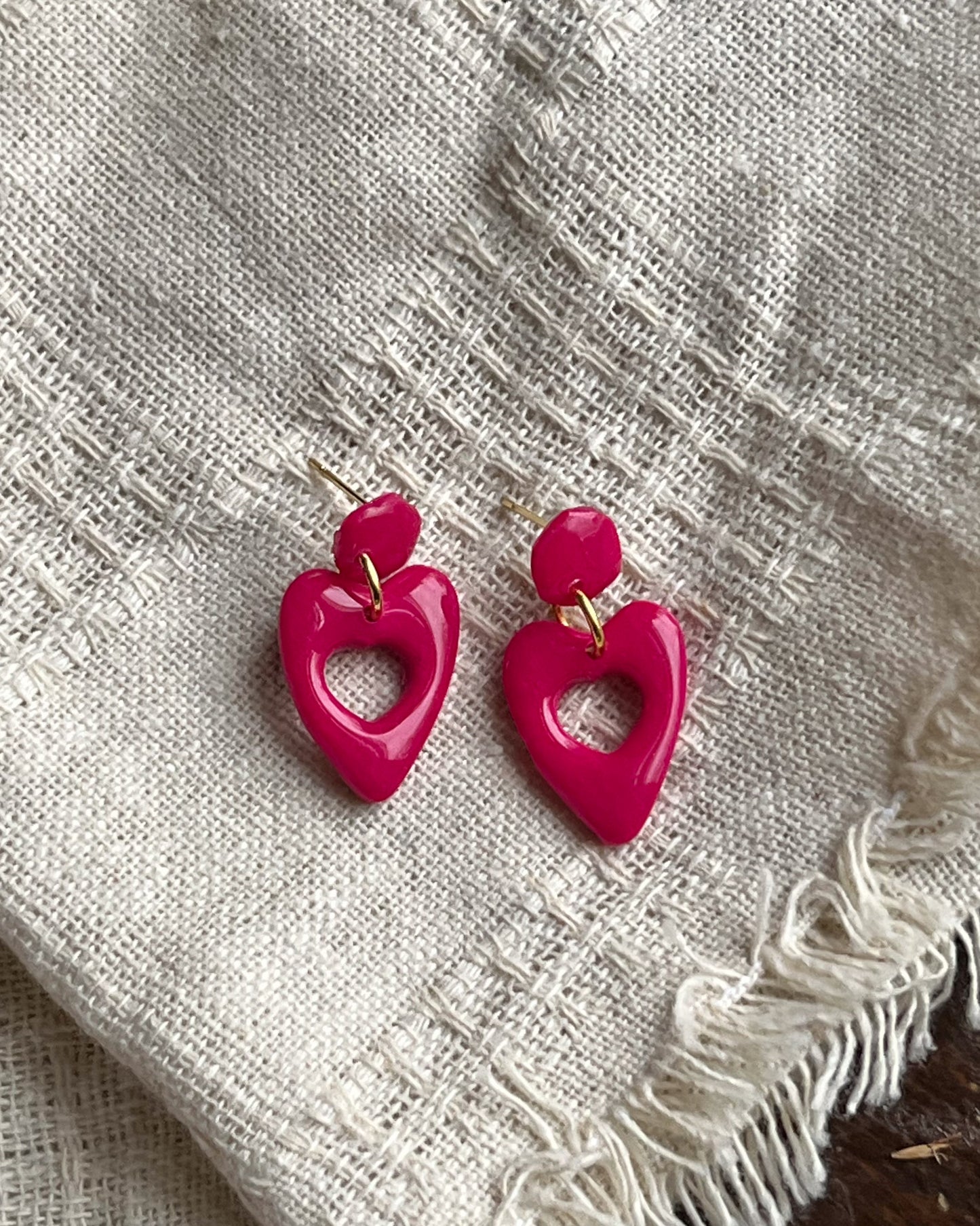 Magenta Heart Dangles