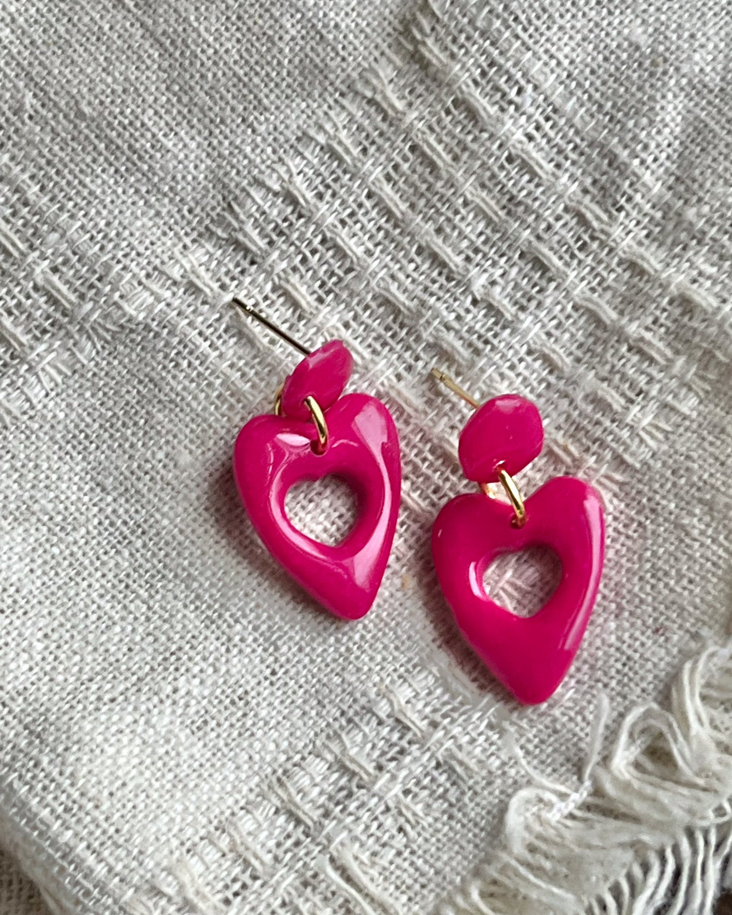 Magenta Heart Dangles