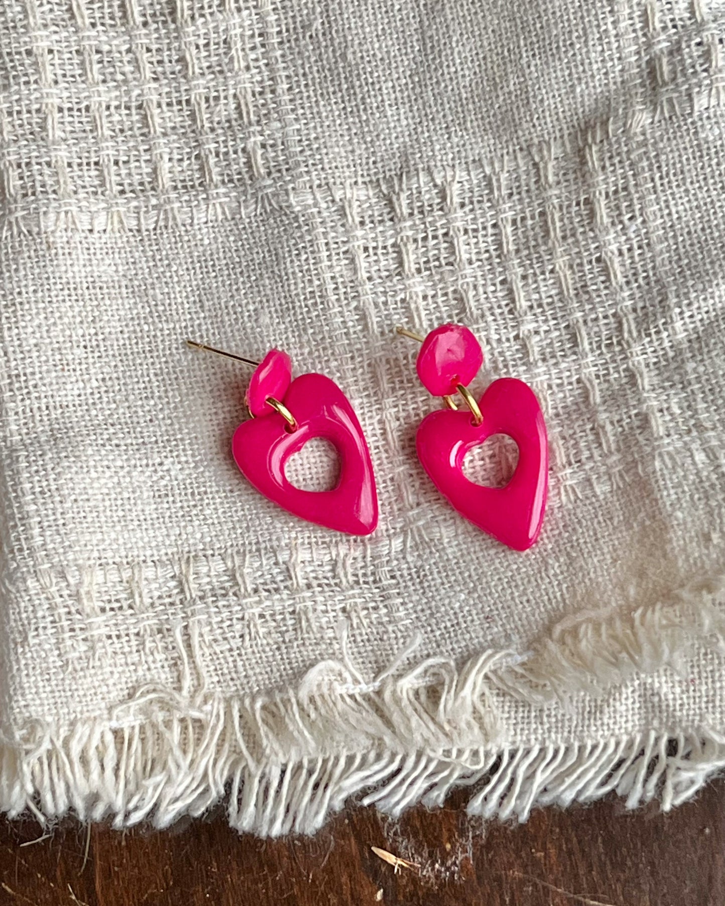 Magenta Heart Dangles