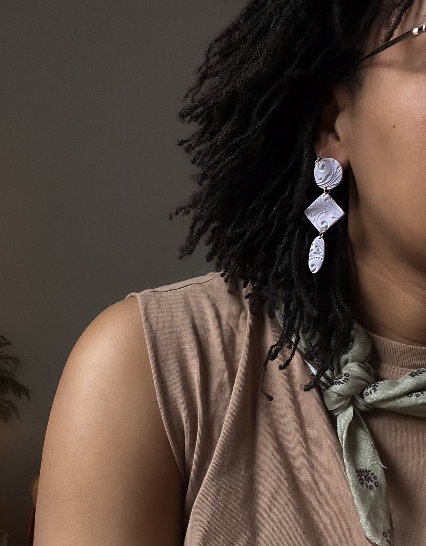 14k Gold Filled Lavender Dangles with Scrolling