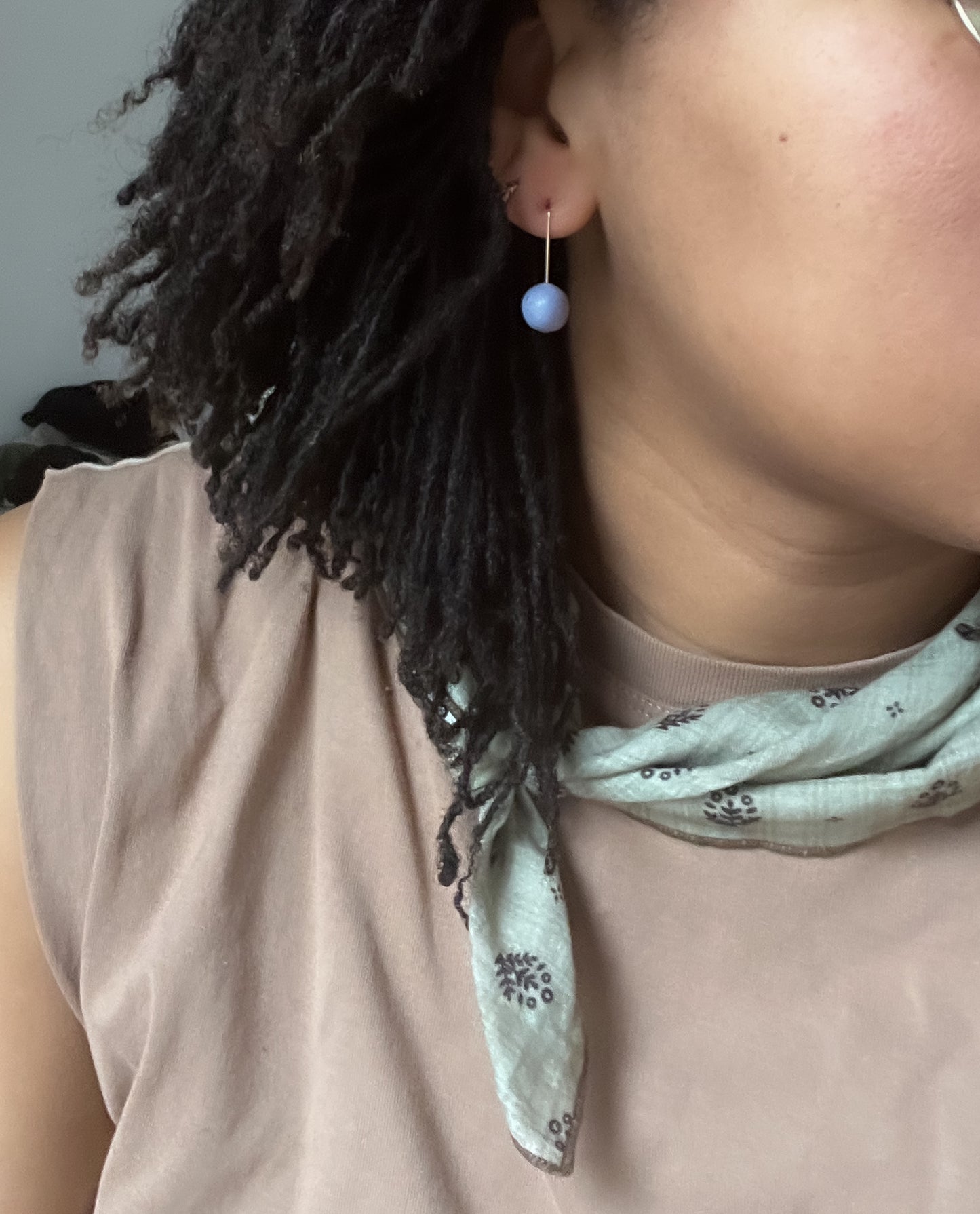 14k Gold Filled Organic Ball Drop Dangle - Perrywinkle