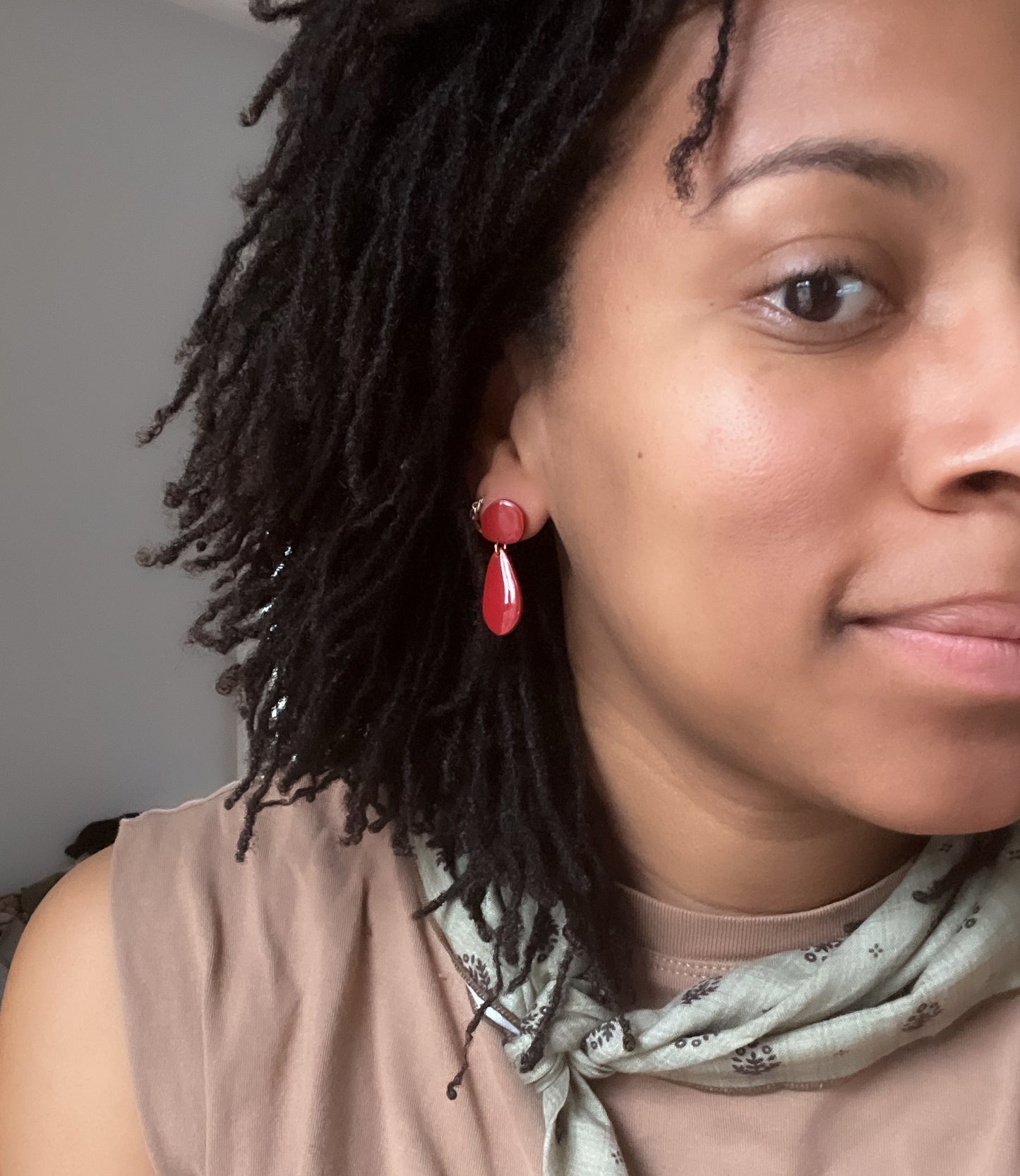 Classic Red Teardrop Dangles