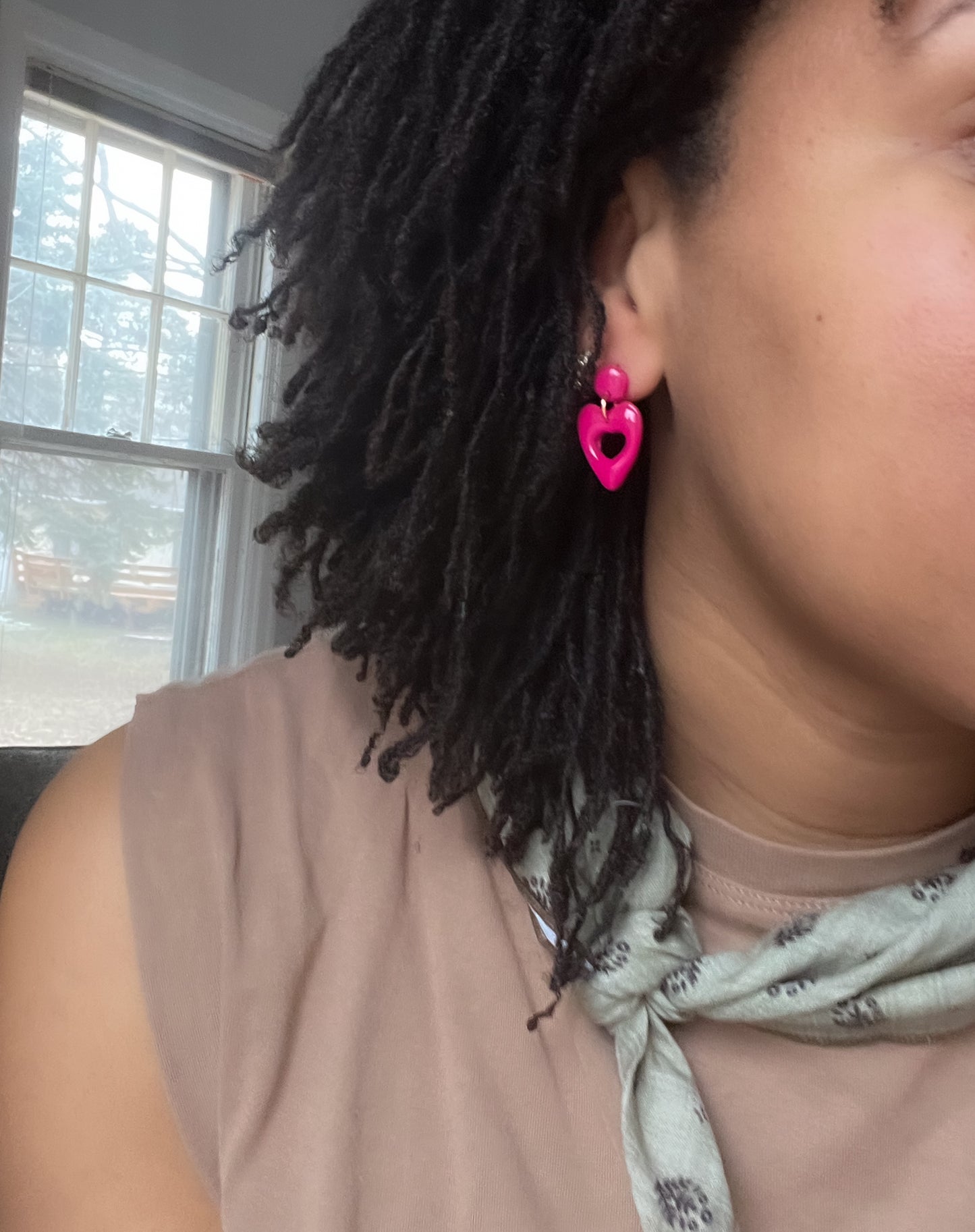 Magenta Heart Dangles
