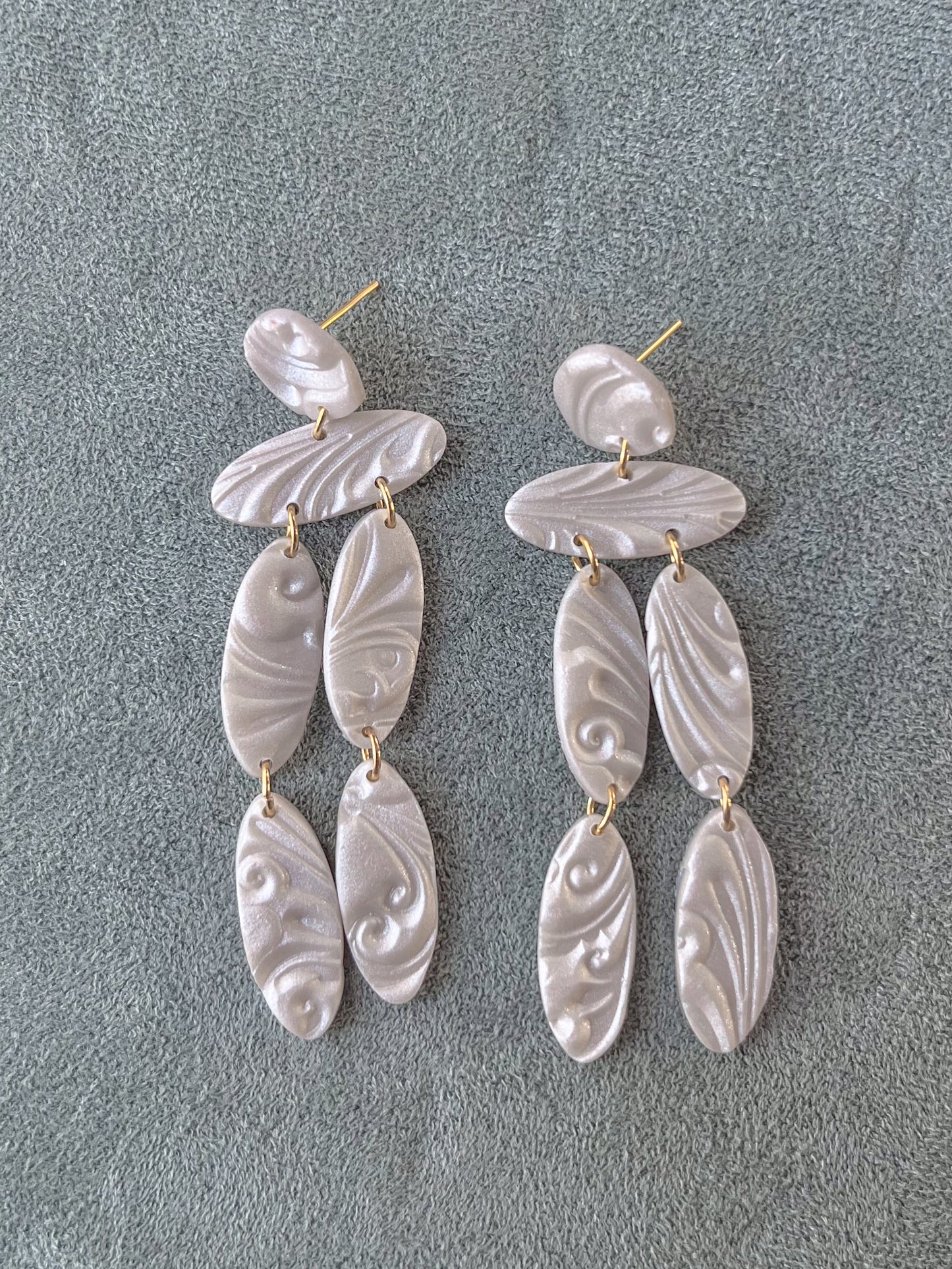 Textured Pearl Christina Dangles