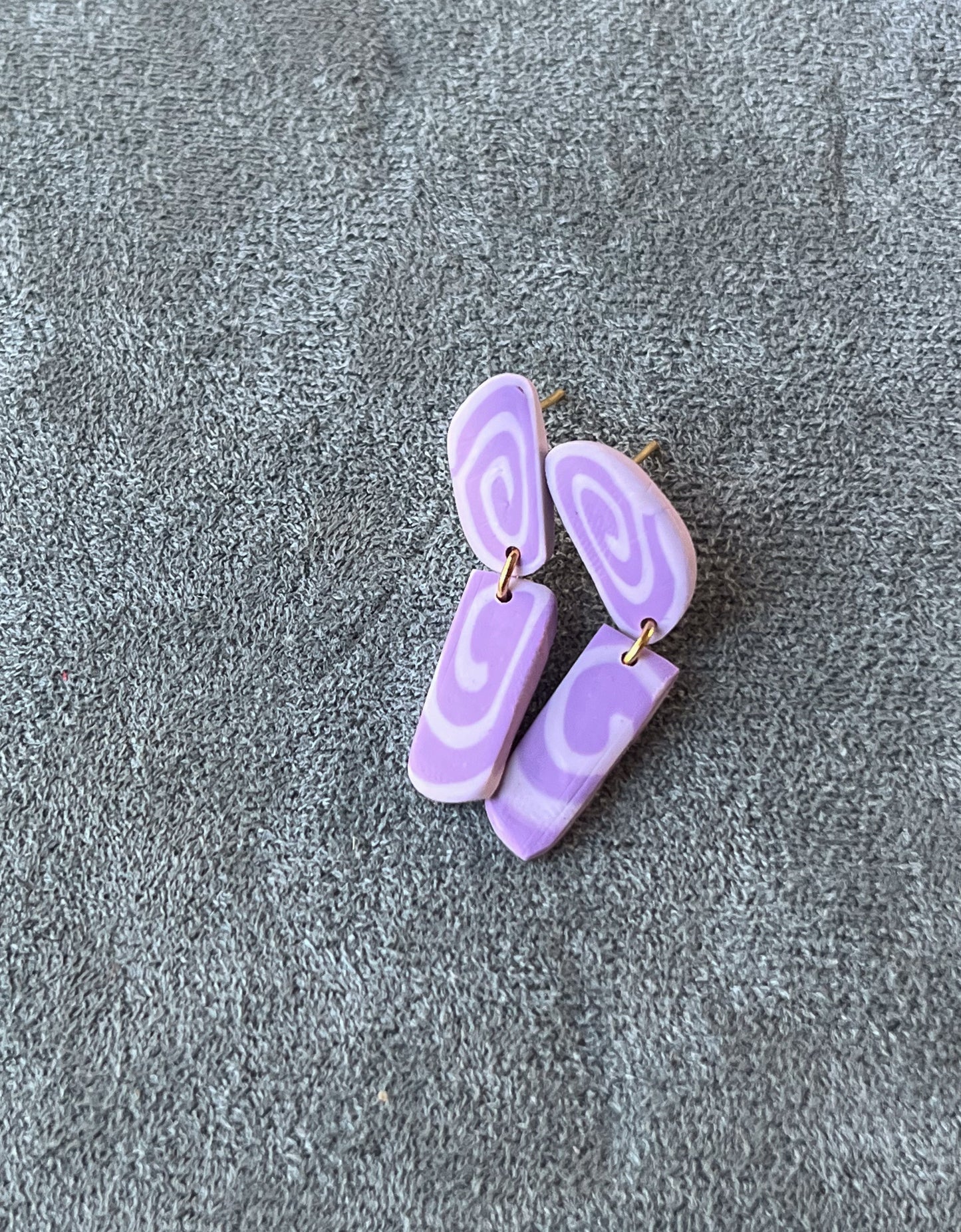 Mini Lavender Spiral Dangles