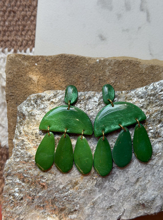 Emerald Green Tear Drop Dangles