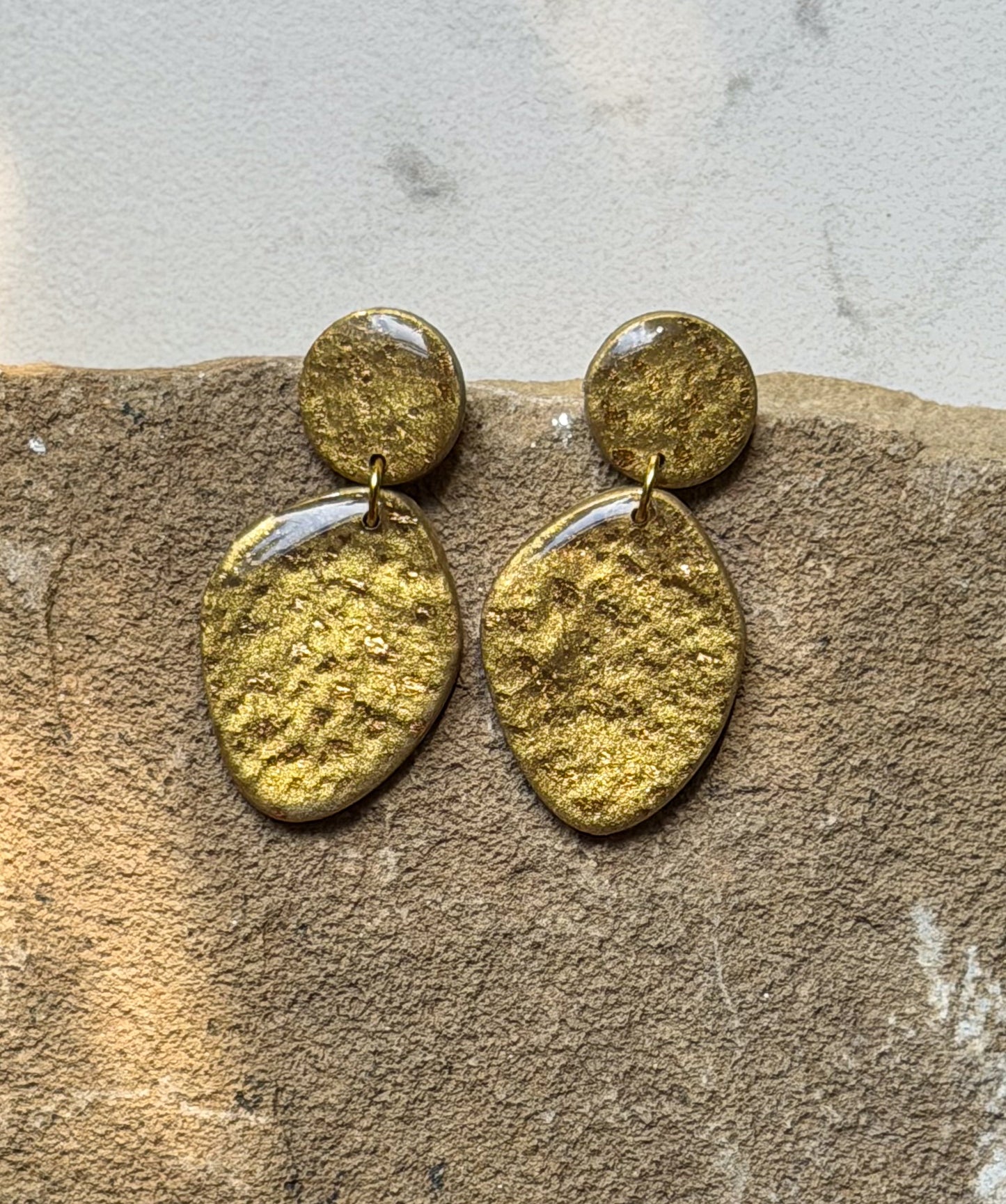 Mini Speckled Gold Dangles