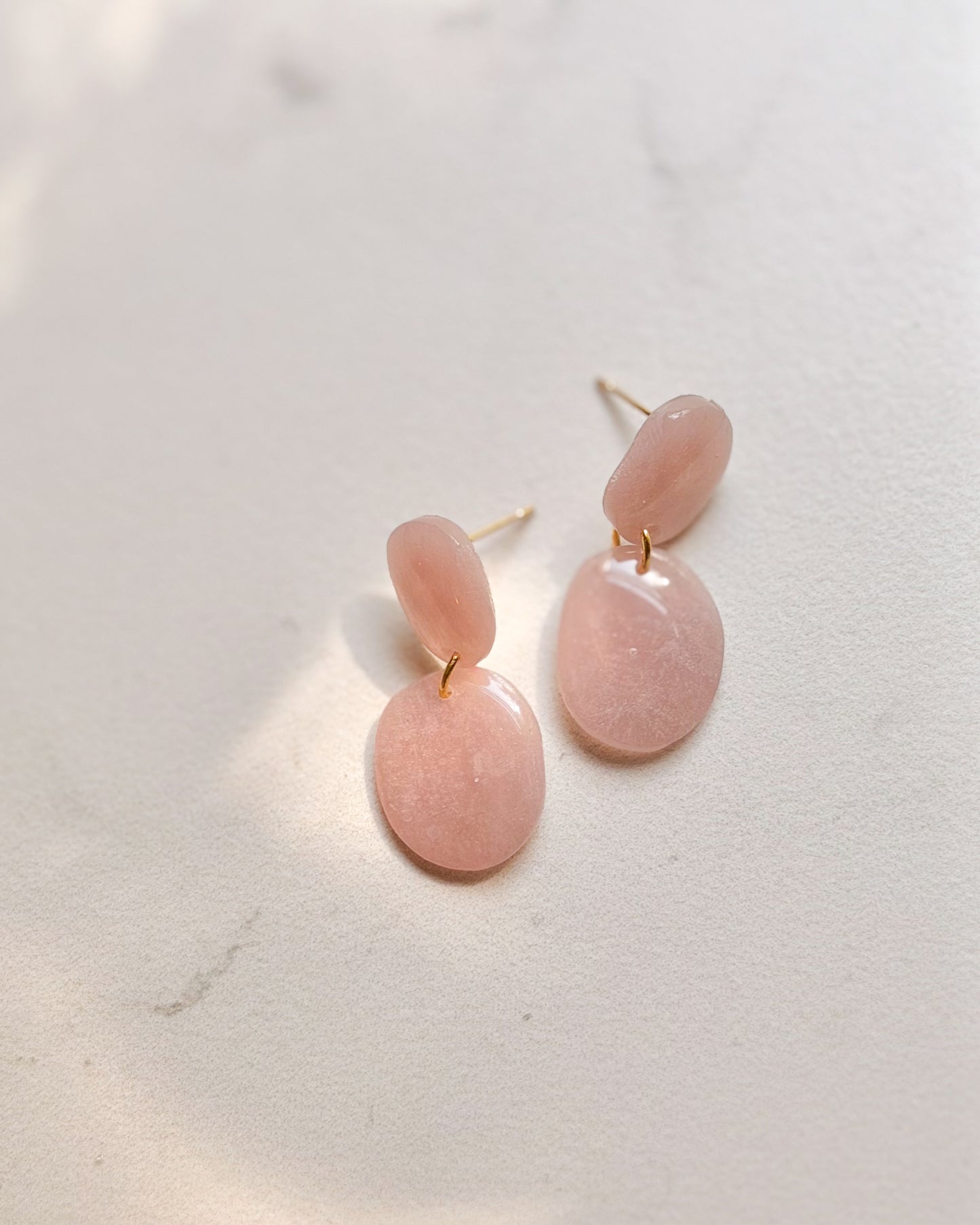 14K Gold Filled Translucent Pink Mini Dangles