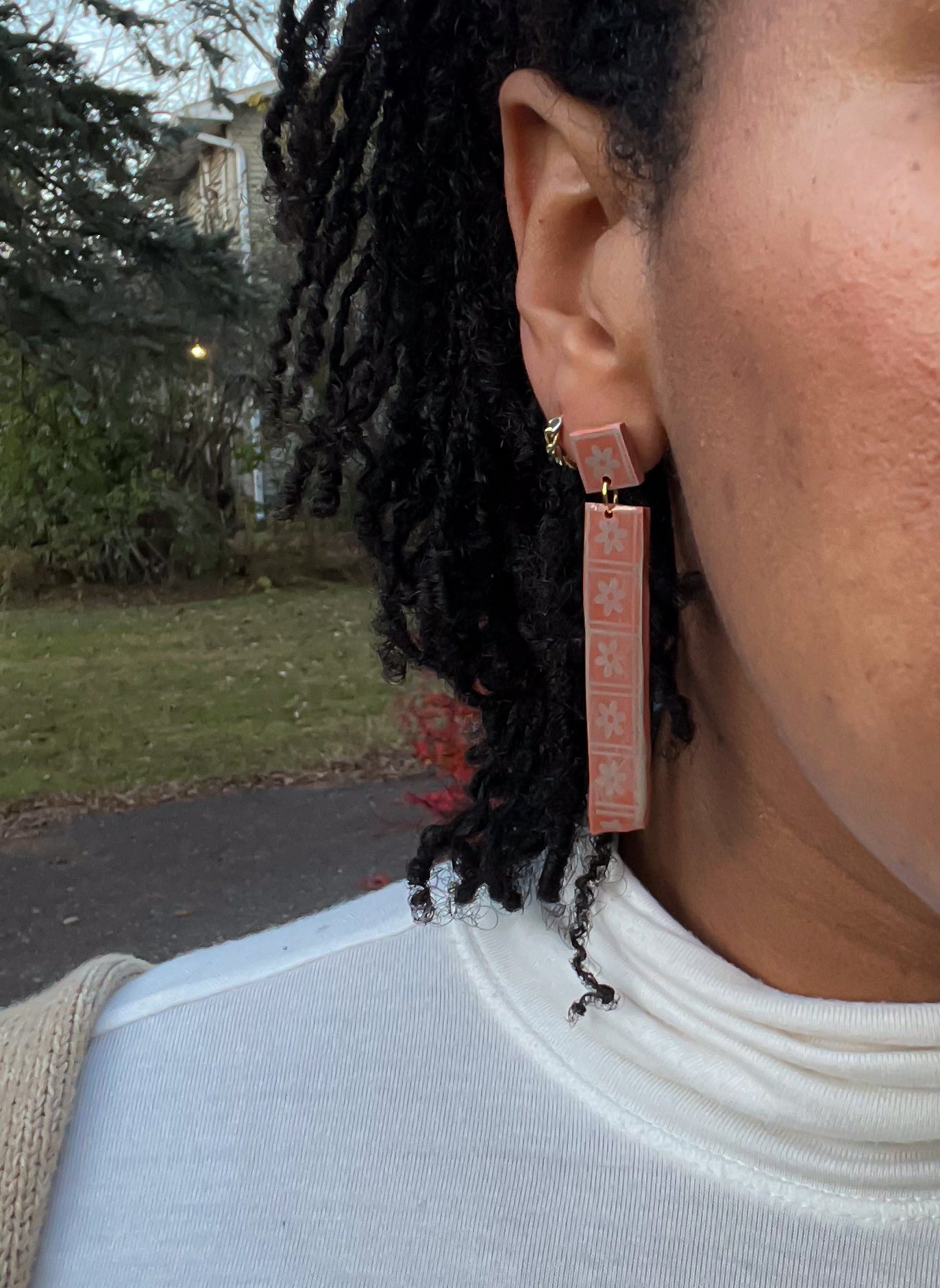 Floral Brick Dangles