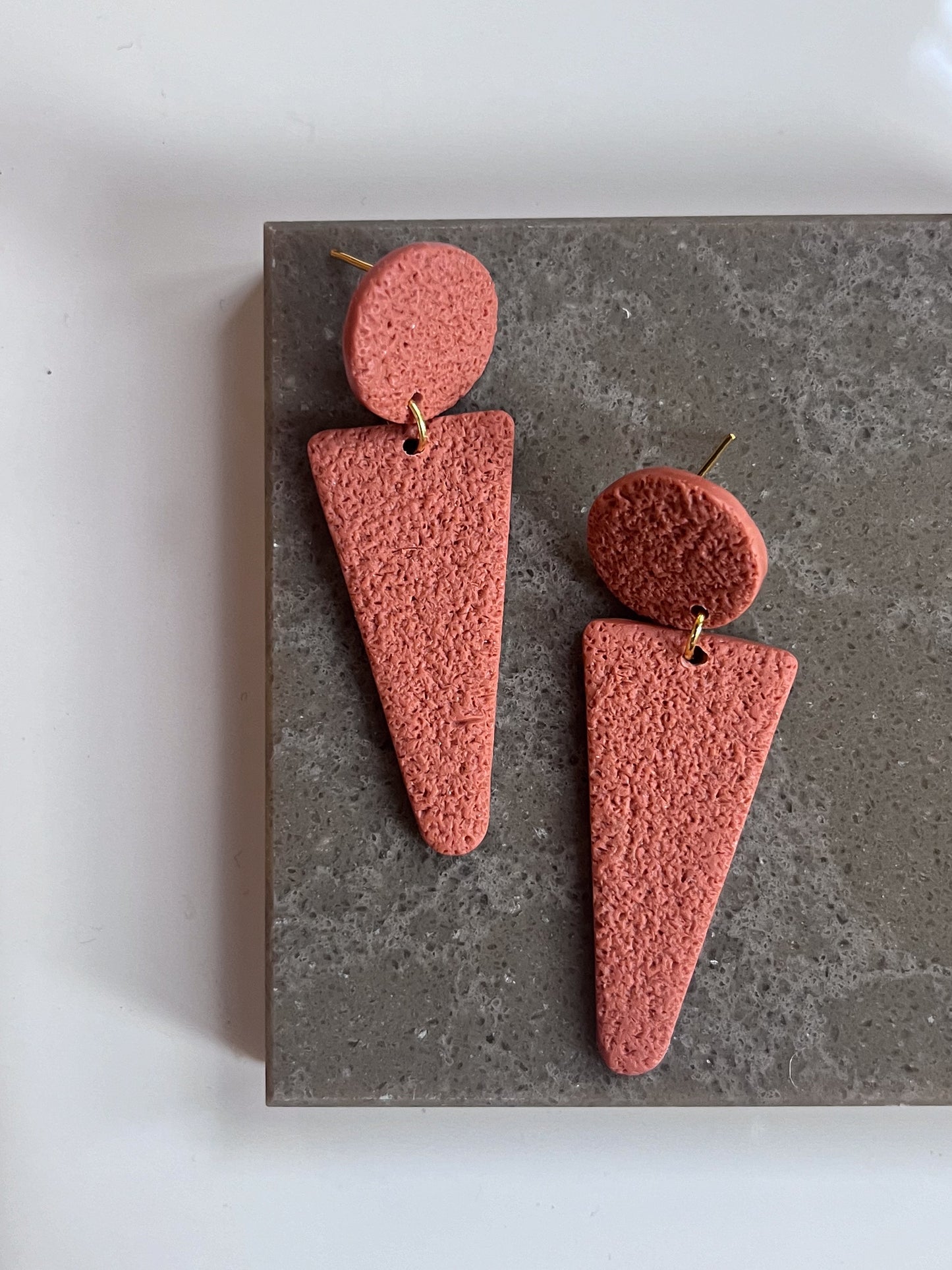 Textured Mini Spear Dangles in Terra Cotta